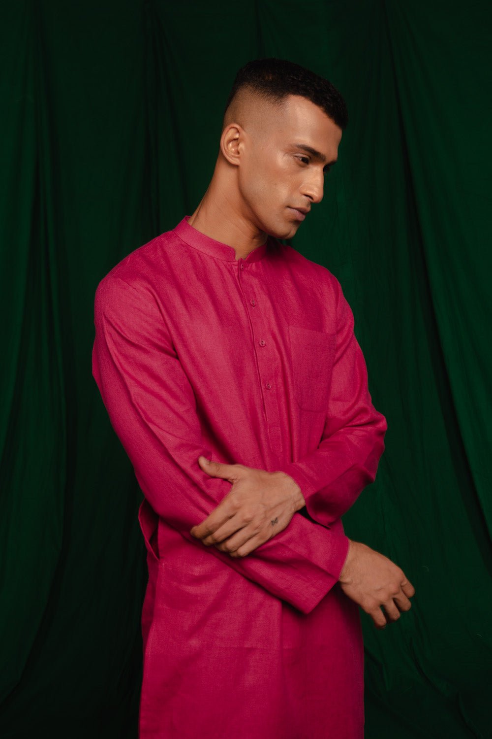 Rani Linen Men's Kurta - CiceroniKurta, Festive WearSaphed