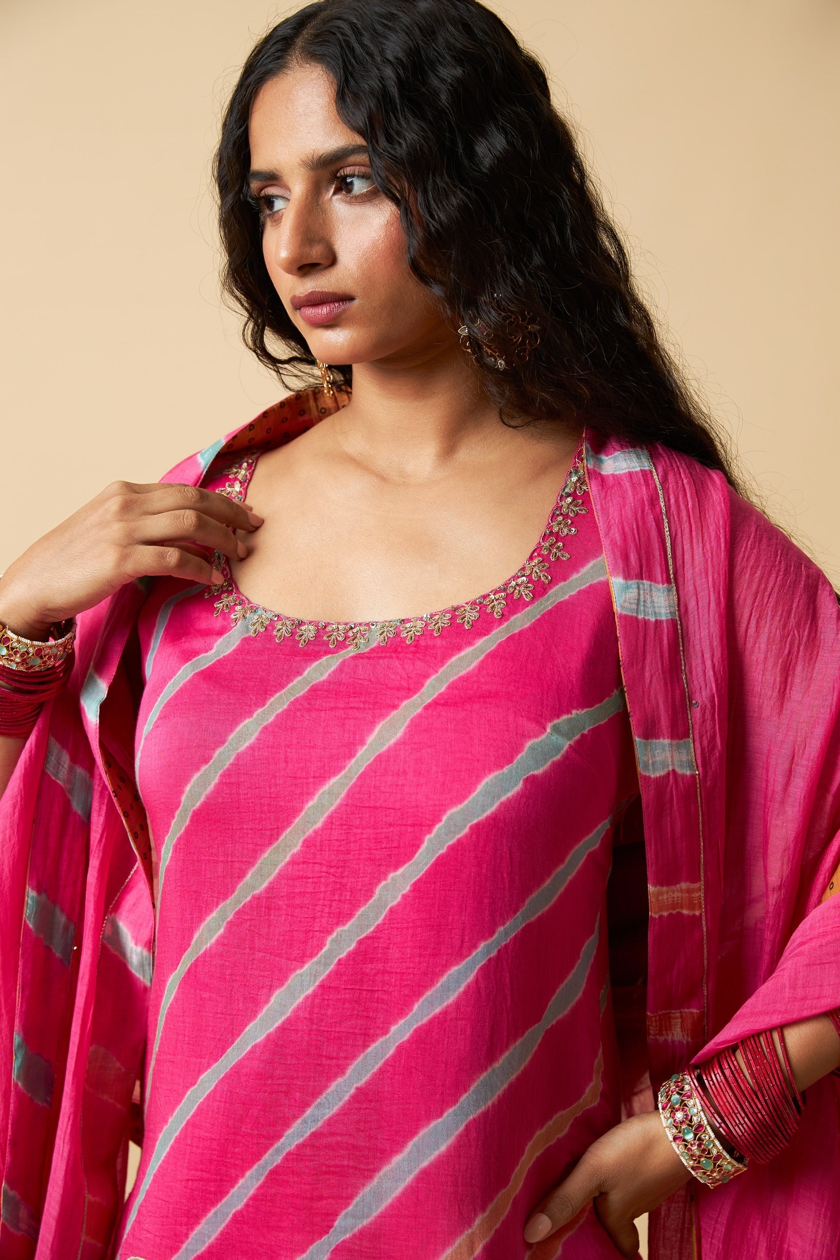 Rani Mastani Embroidered Kurta Set- Set of 3 - CiceroniKurta Set, Festive WearPants and Pajamas