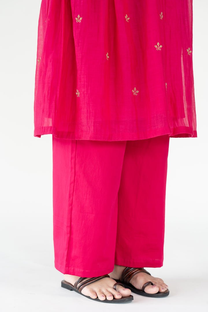 Rani Pink Ekra Kurta (Set of 2) - CiceroniKurta Set, Festive WearNirjara