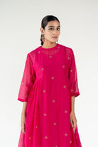 Rani Pink Ekra Kurta (Set of 2) - CiceroniKurta Set, Festive WearNirjara