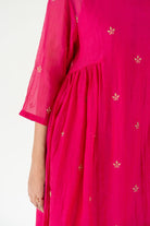 Rani Pink Ekra Kurta Set with Shama Odhani - CiceroniKurta Set, Festive WearNirjara