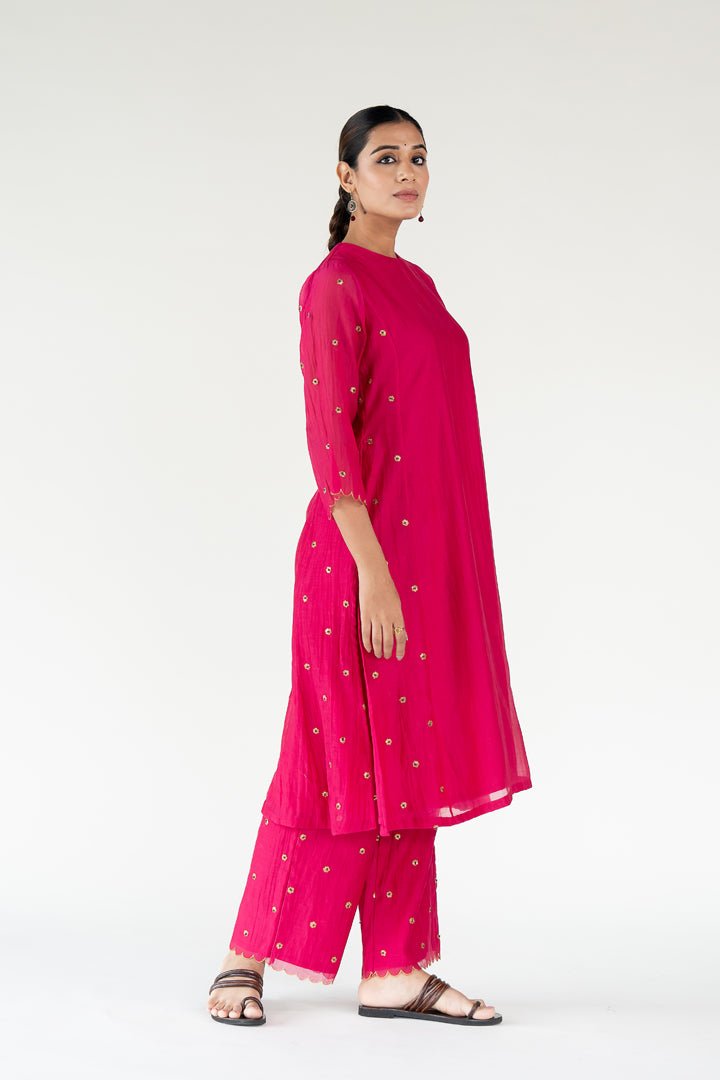 Rani Pink Fiza Kurta (Set of 2) - CiceroniKurta Set, Festive WearNirjara