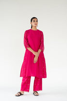 Rani Pink Fiza Kurta (Set of 2) - CiceroniKurta Set, Festive WearNirjara