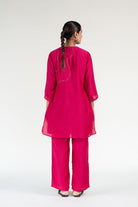 Rani Pink Mehr Kurta Set with Ayra Odhani - CiceroniKurta Set, Festive WearNirjara