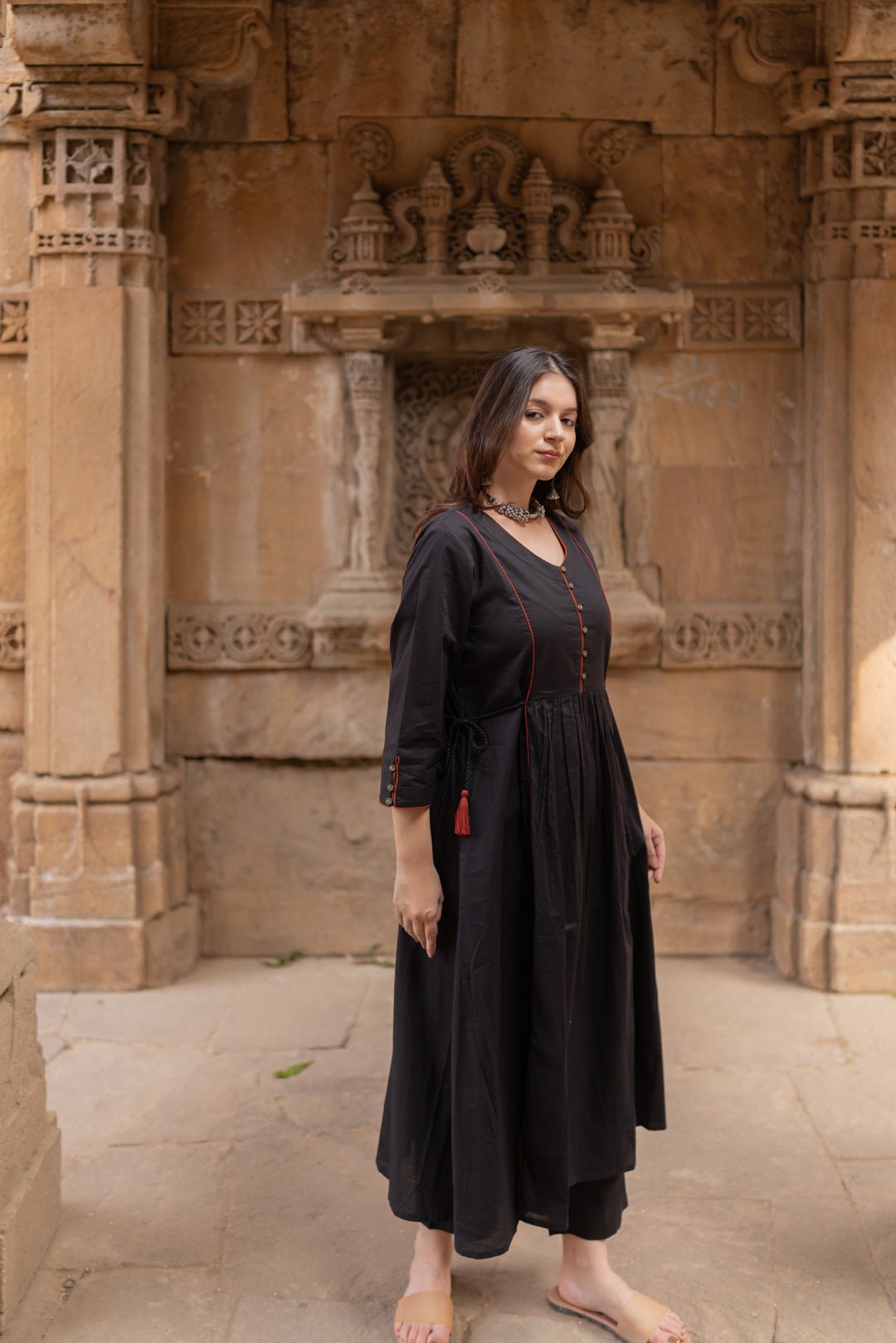 Rann Black Kurta Set with Ajrakh Dupatta - CiceroniKurta Set, Everyday WearMaidaan