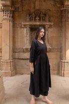 Rann Black Kurta Set with Ajrakh Dupatta - CiceroniKurta Set, Everyday WearMaidaan