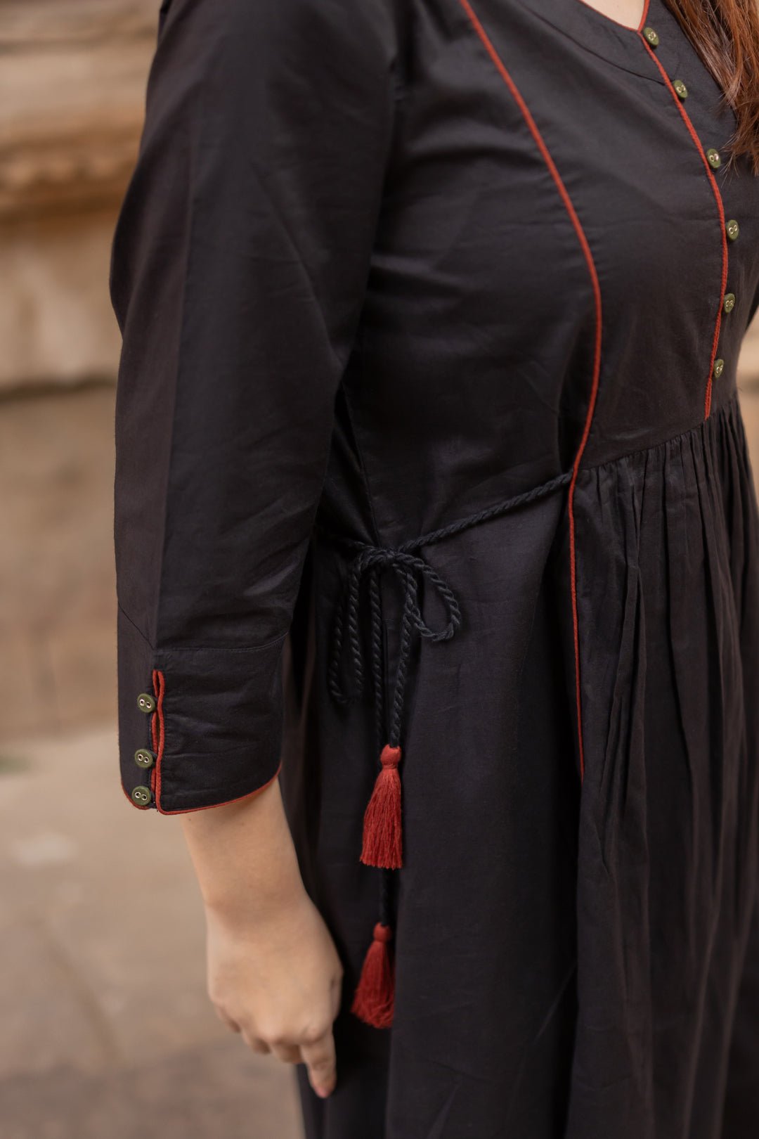 Rann Black Kurta Set with Ajrakh Dupatta - CiceroniKurta Set, Everyday WearMaidaan