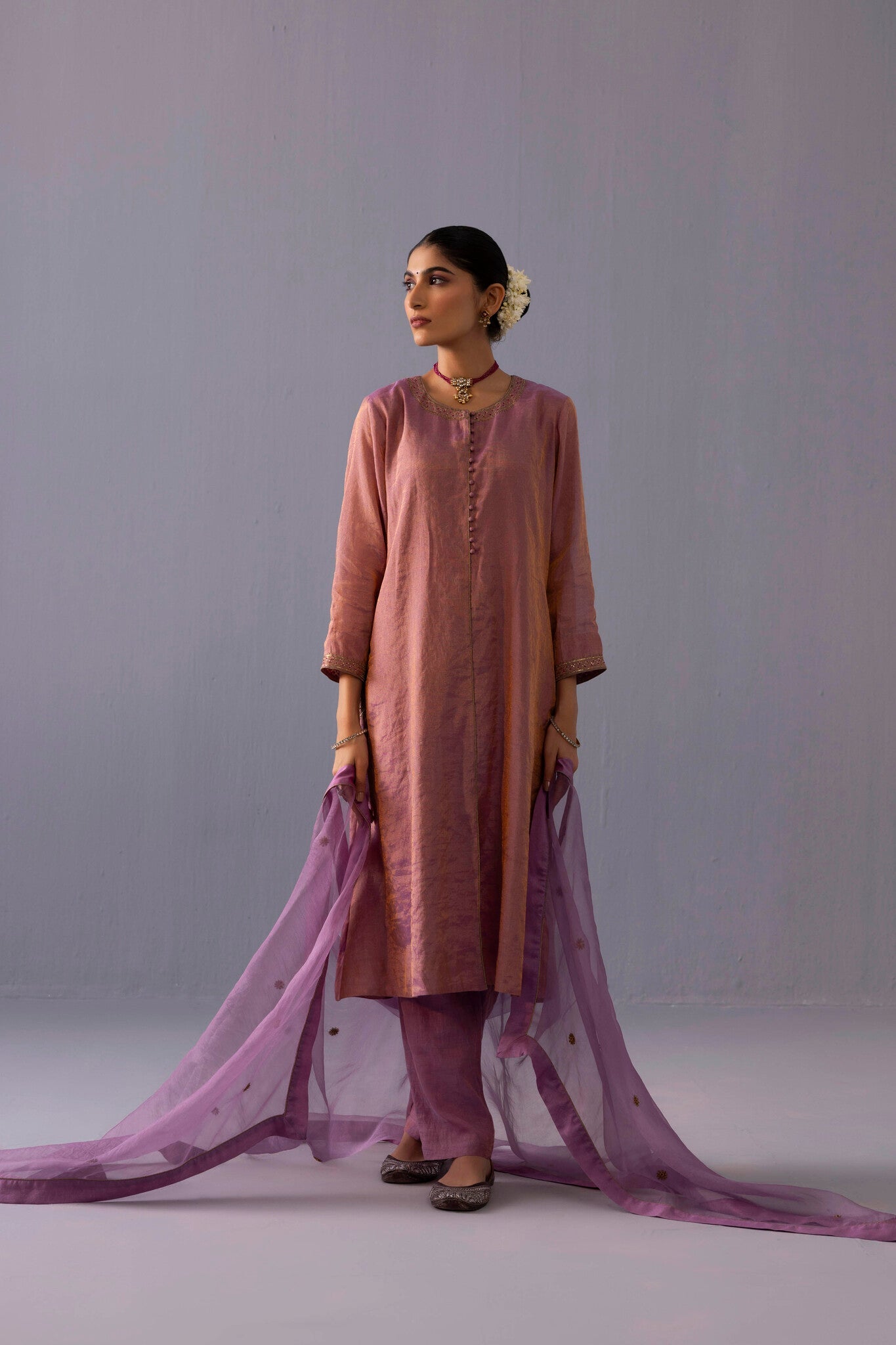Rashmi Kurta Set - Pink - CiceroniKurta SetsLabel Shreya Sharma