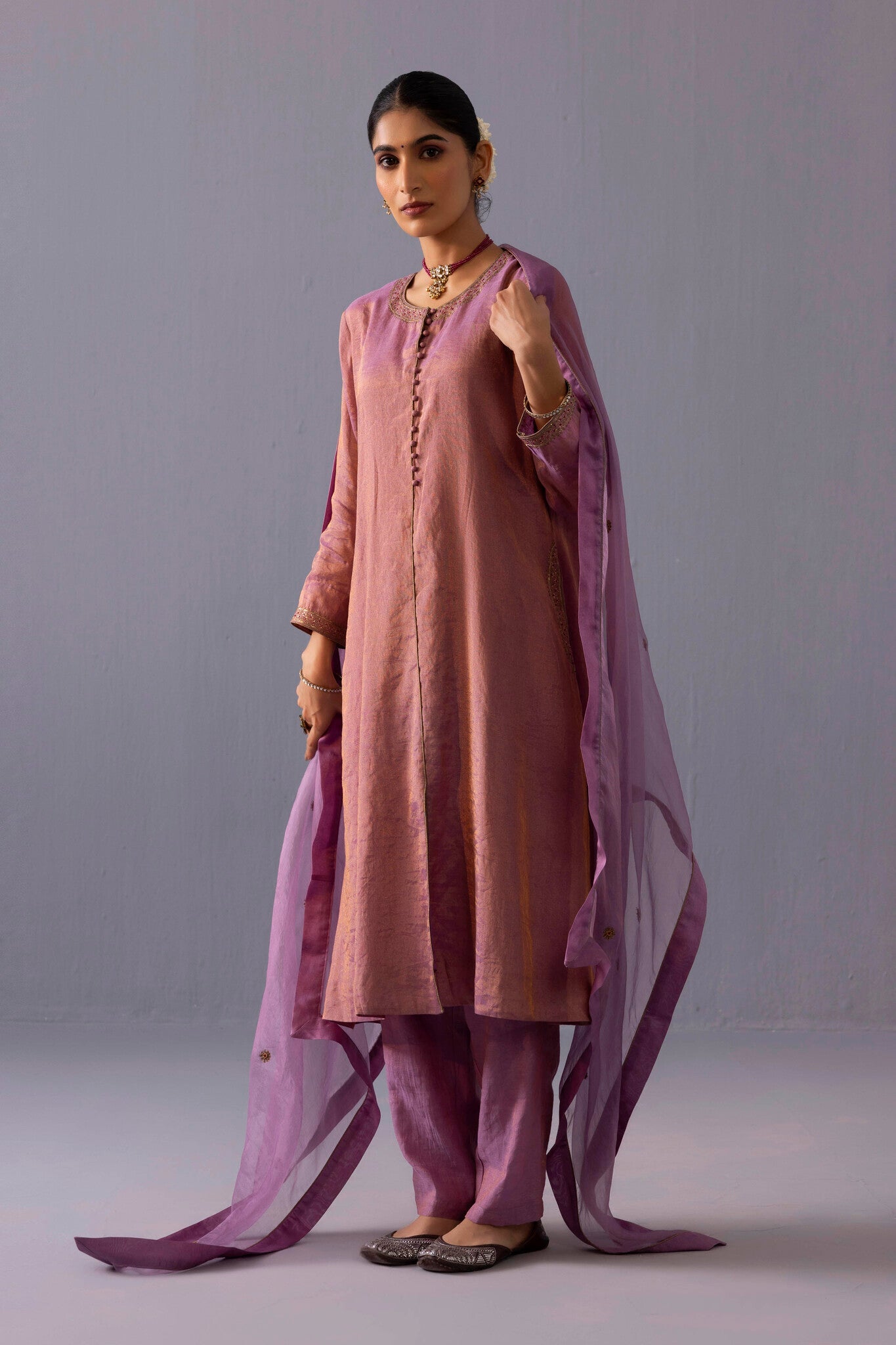 Rashmi Kurta Set - Pink - CiceroniKurta SetsLabel Shreya Sharma