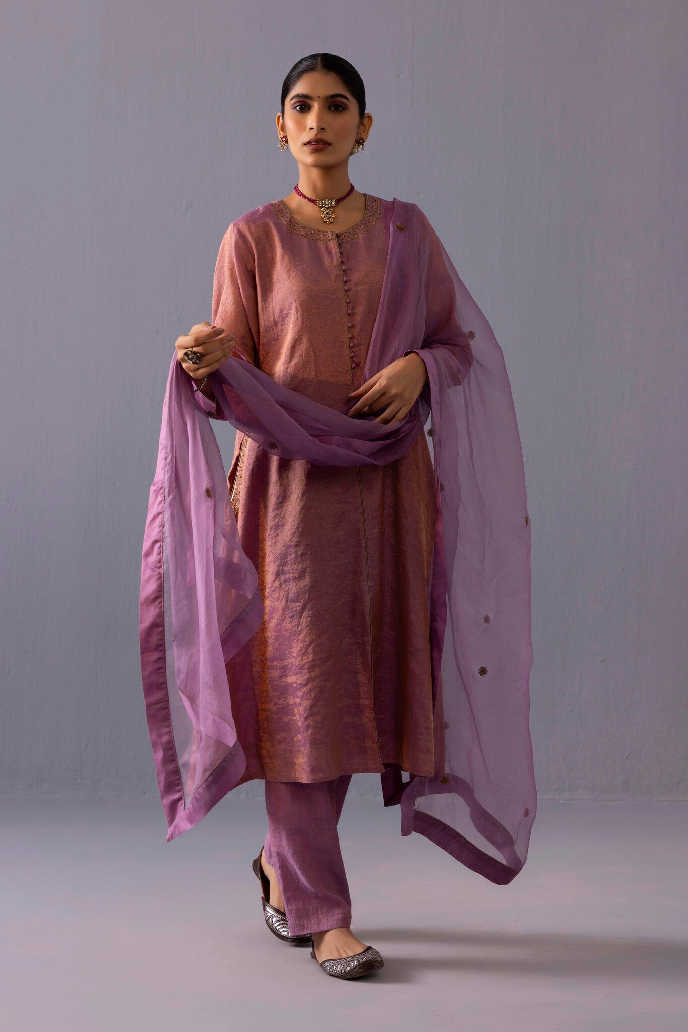 Rashmi Kurta Set - Pink - CiceroniKurta SetsLabel Shreya Sharma