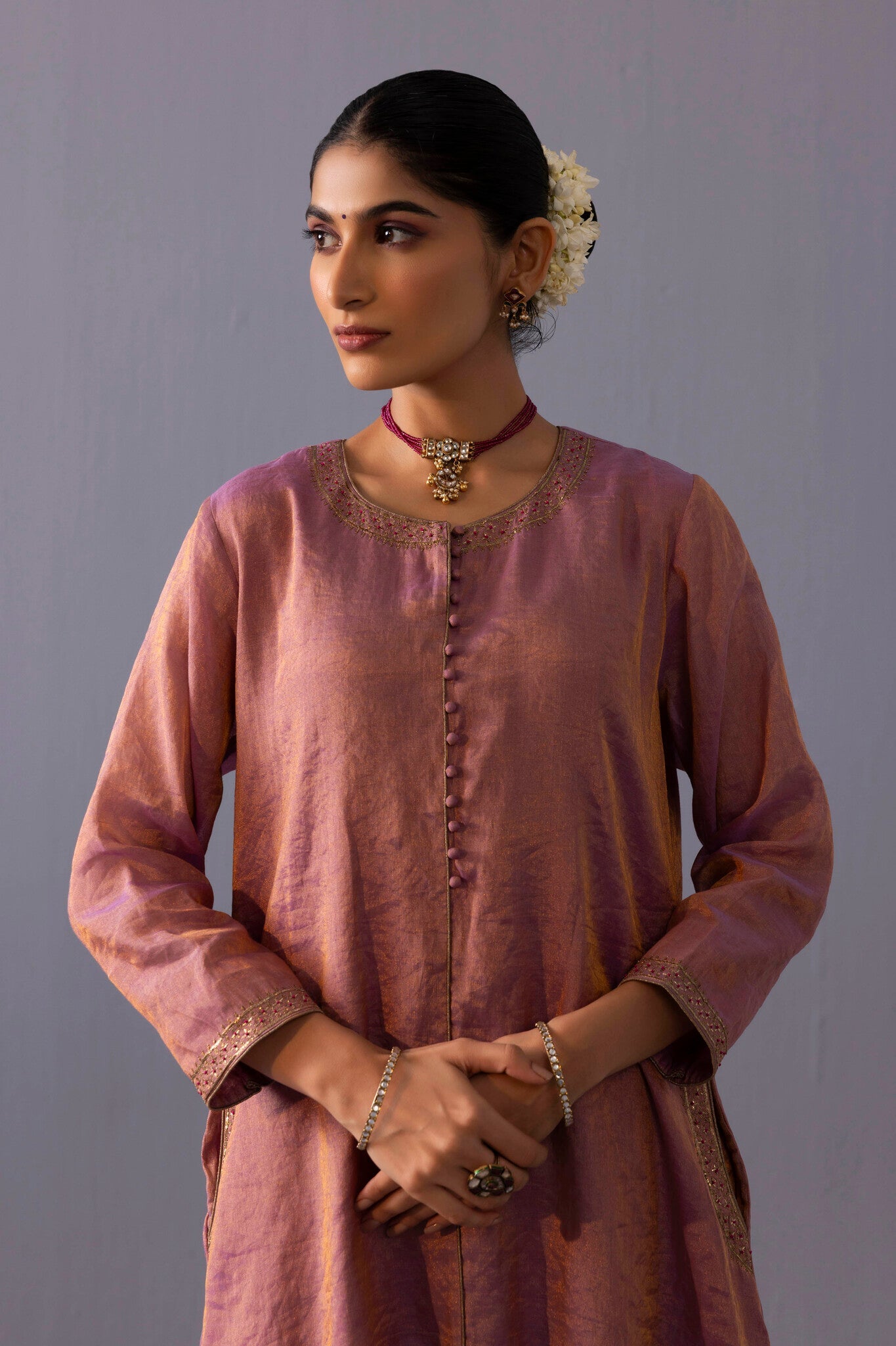 Rashmi Kurta Set - Pink - CiceroniKurta SetsLabel Shreya Sharma