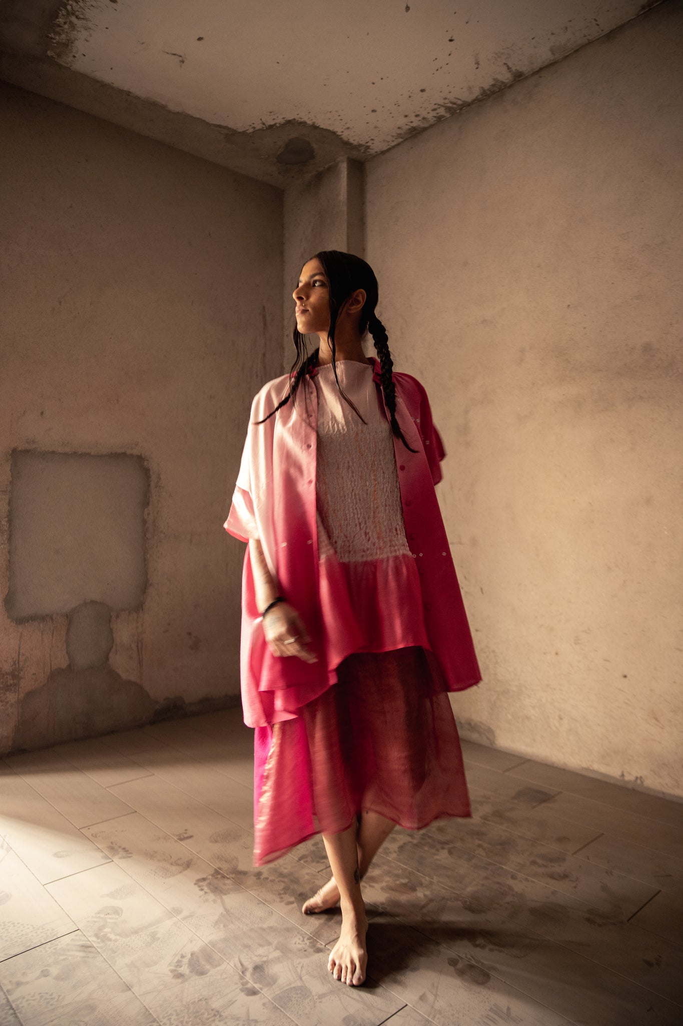 Raspberry Pink Zari Firdaus Kaftan - CiceroniKaftanAnam Husain