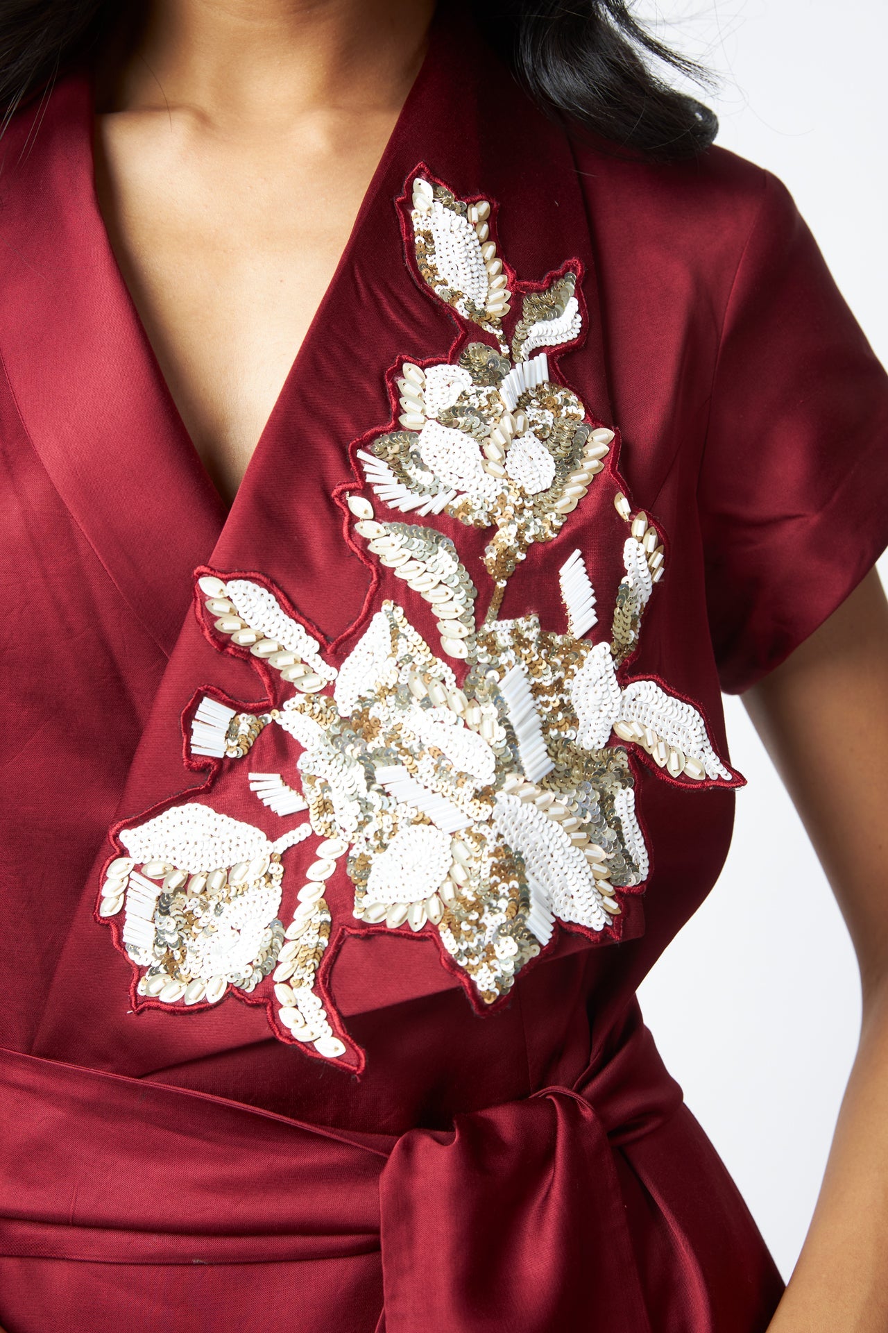 Ravena - Floral Broach Long Wrap Dress - CiceroniDressMadder Much