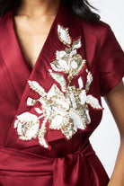 Ravena - Floral Broach Long Wrap Dress - CiceroniDressMadder Much