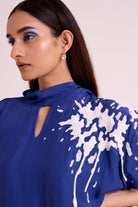 Ray - Electric Blue Neck Scarf Kaftan - CiceroniKaftanMadder Much