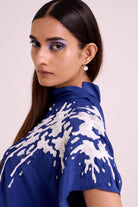 Ray - Electric Blue Neck Scarf Kaftan - CiceroniKaftanMadder Much