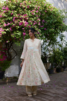 Raye Tunic - Ecru and Peach - CiceroniKurta, Everyday WearKhyati Rughani