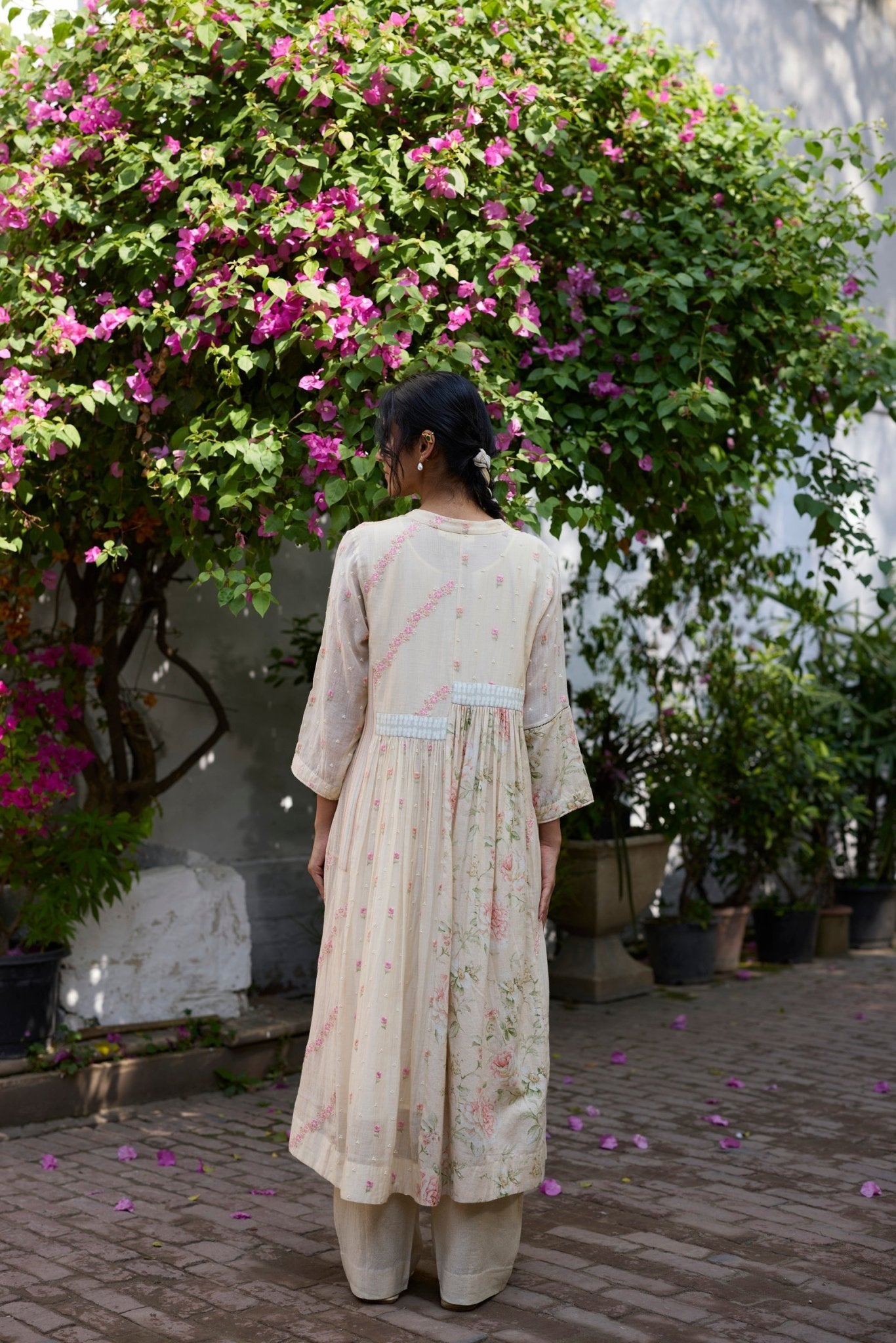 Raye Tunic - Ecru and Peach - CiceroniKurta, Everyday WearKhyati Rughani