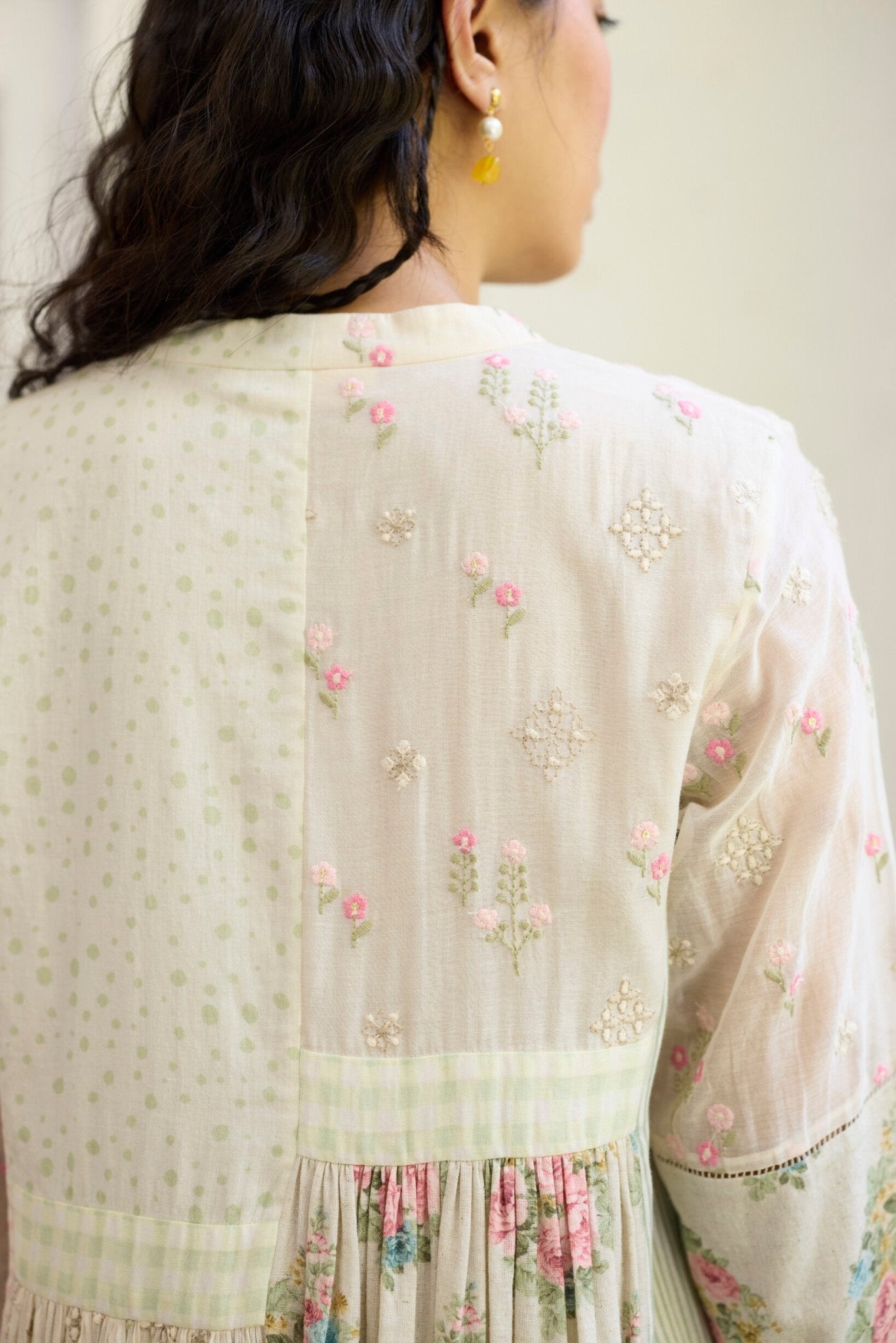 Raye Tunic Set - Off white and Pink - CiceroniKurta Set, Everyday WearKhyati Rughani