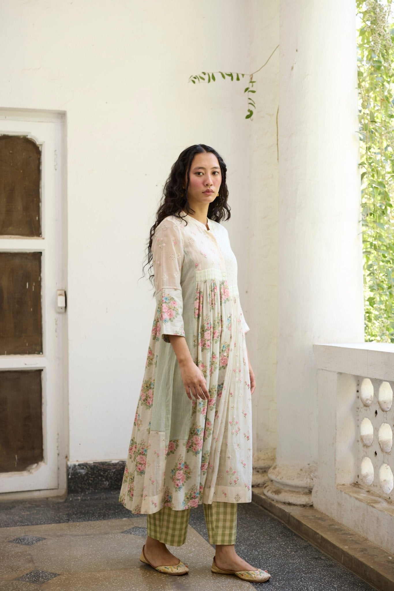 Raye Tunic Set - Off white and Pink - CiceroniKurta Set, Everyday WearKhyati Rughani