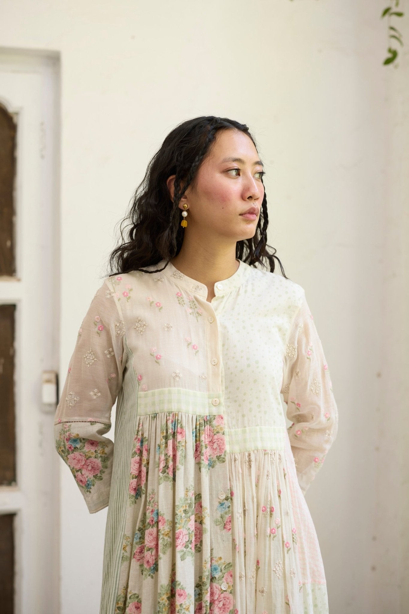 Raye Tunic Set - Off white and Pink - CiceroniKurta Set, Everyday WearKhyati Rughani