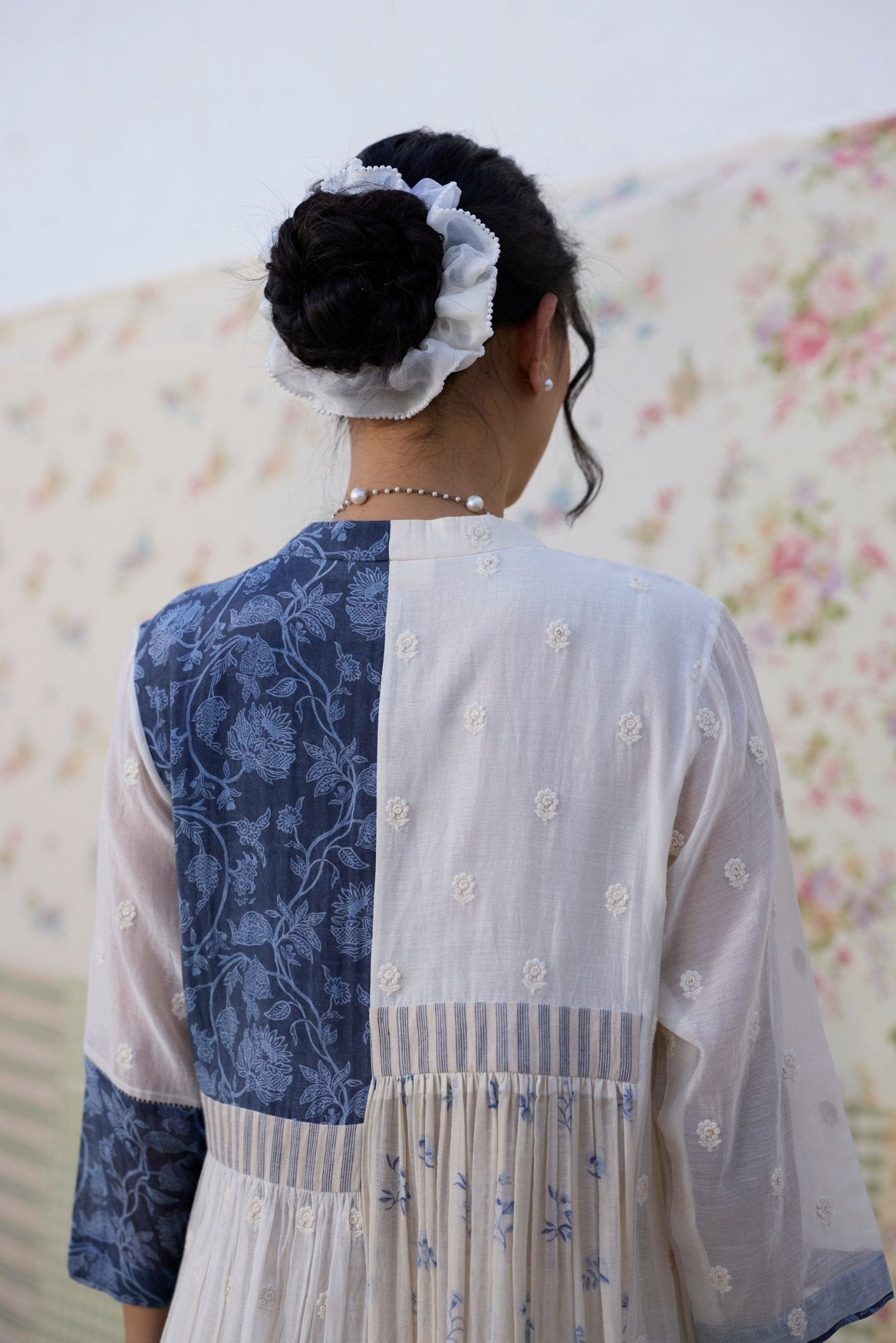 Raye Tunic Set - Off White & Blue - CiceroniKurta Set, Everyday WearKhyati Rughani