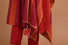 Red Dupatta in Gold Edge & Lotus Tassel - CiceroniDupattaRang by Rajvi