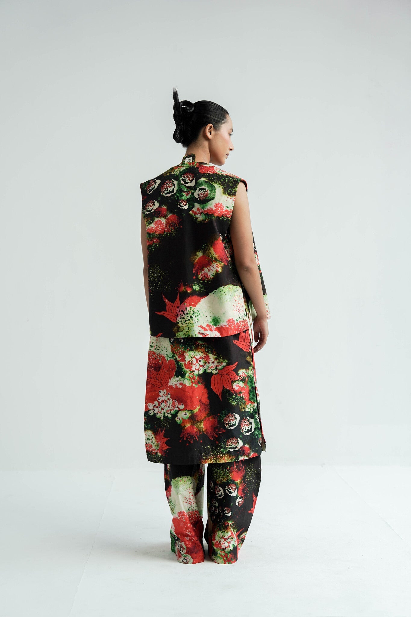 Red Florid Gilet - CiceroniJacketsTil