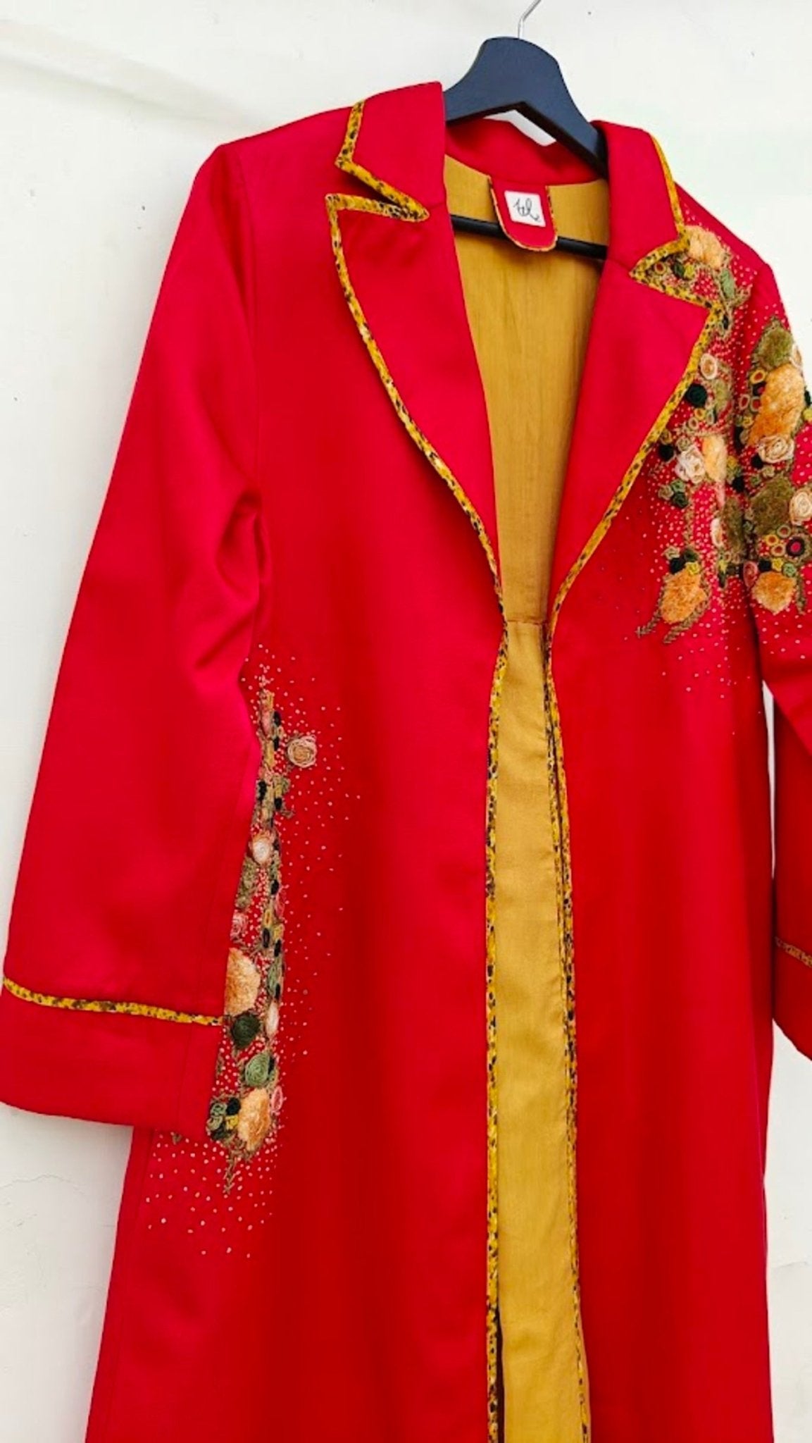 Red Impasto Trench - CiceroniJacketsTil