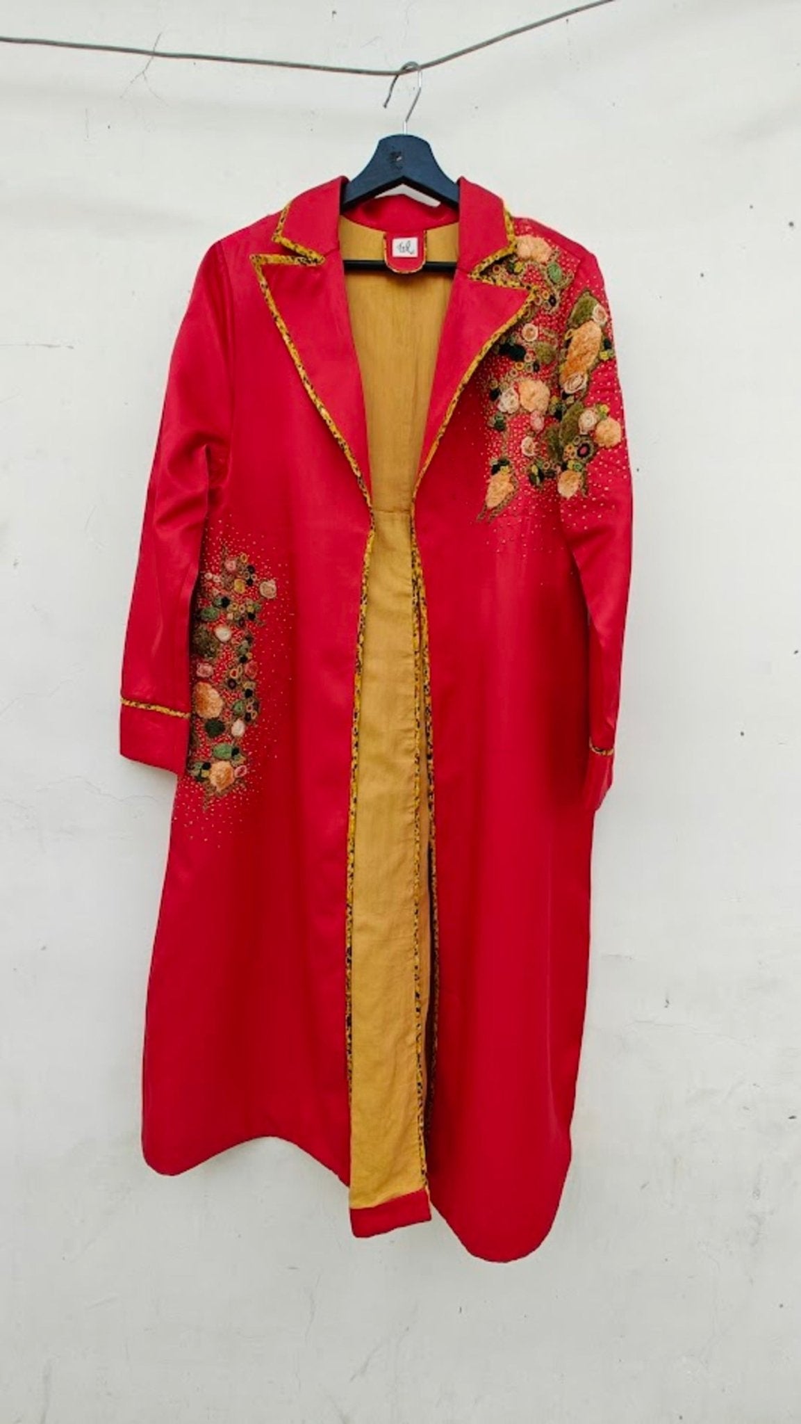 Red Impasto Trench - CiceroniJacketsTil