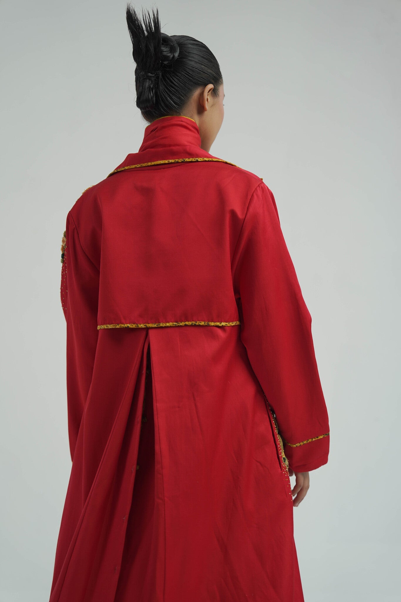 Red Impasto Trench - CiceroniJacketsTil