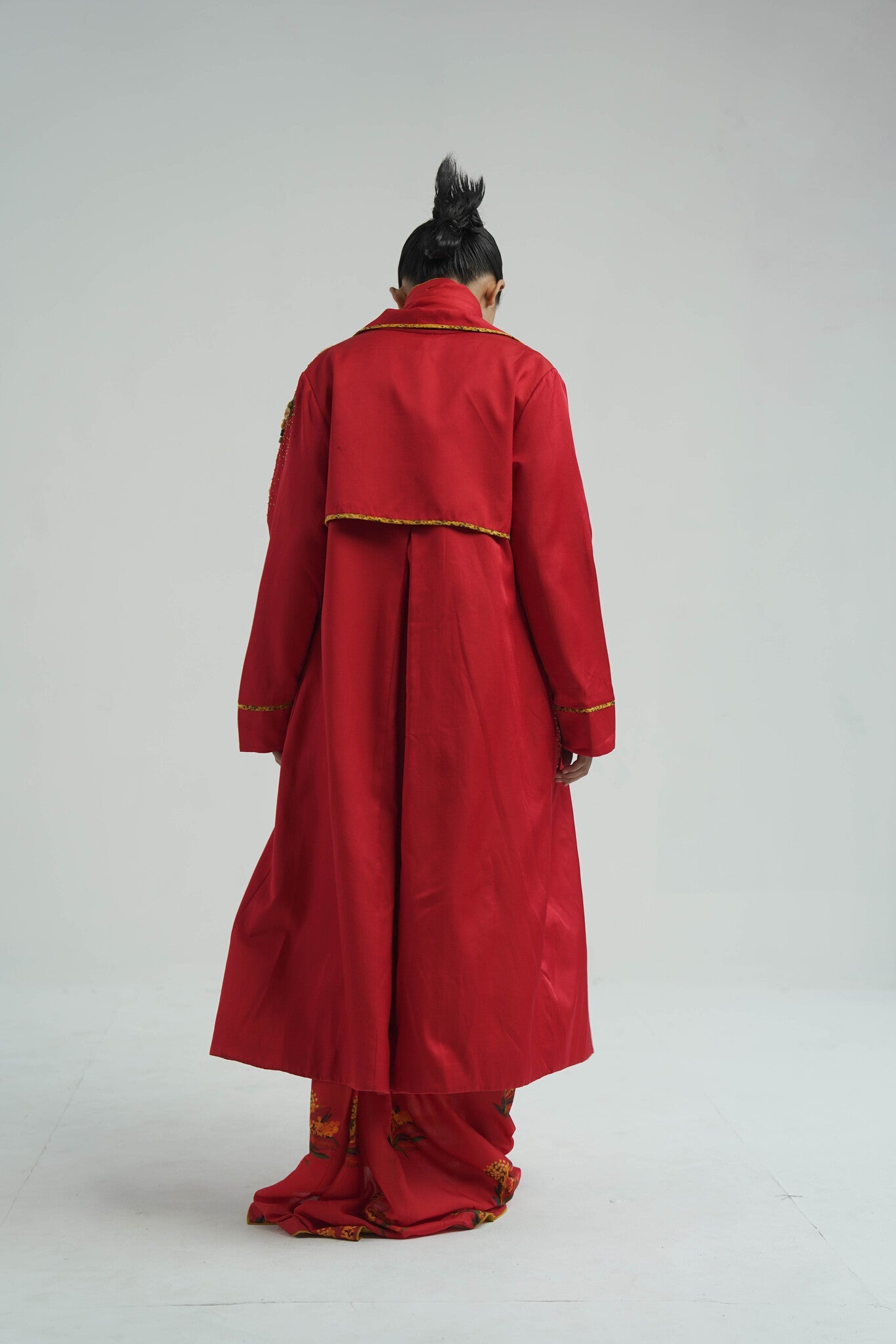 Red Impasto Trench - CiceroniJacketsTil