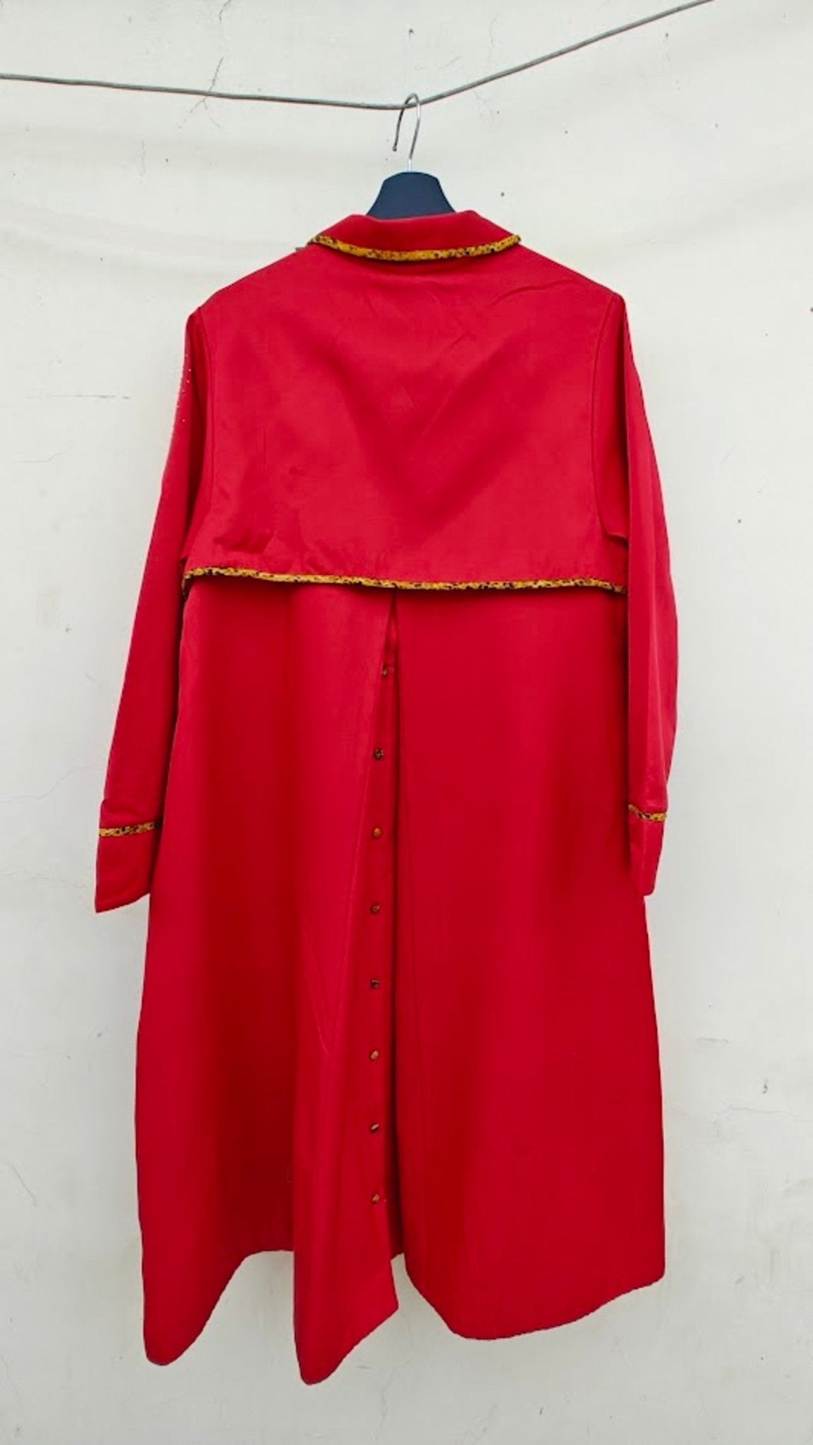 Red Impasto Trench - CiceroniJacketsTil