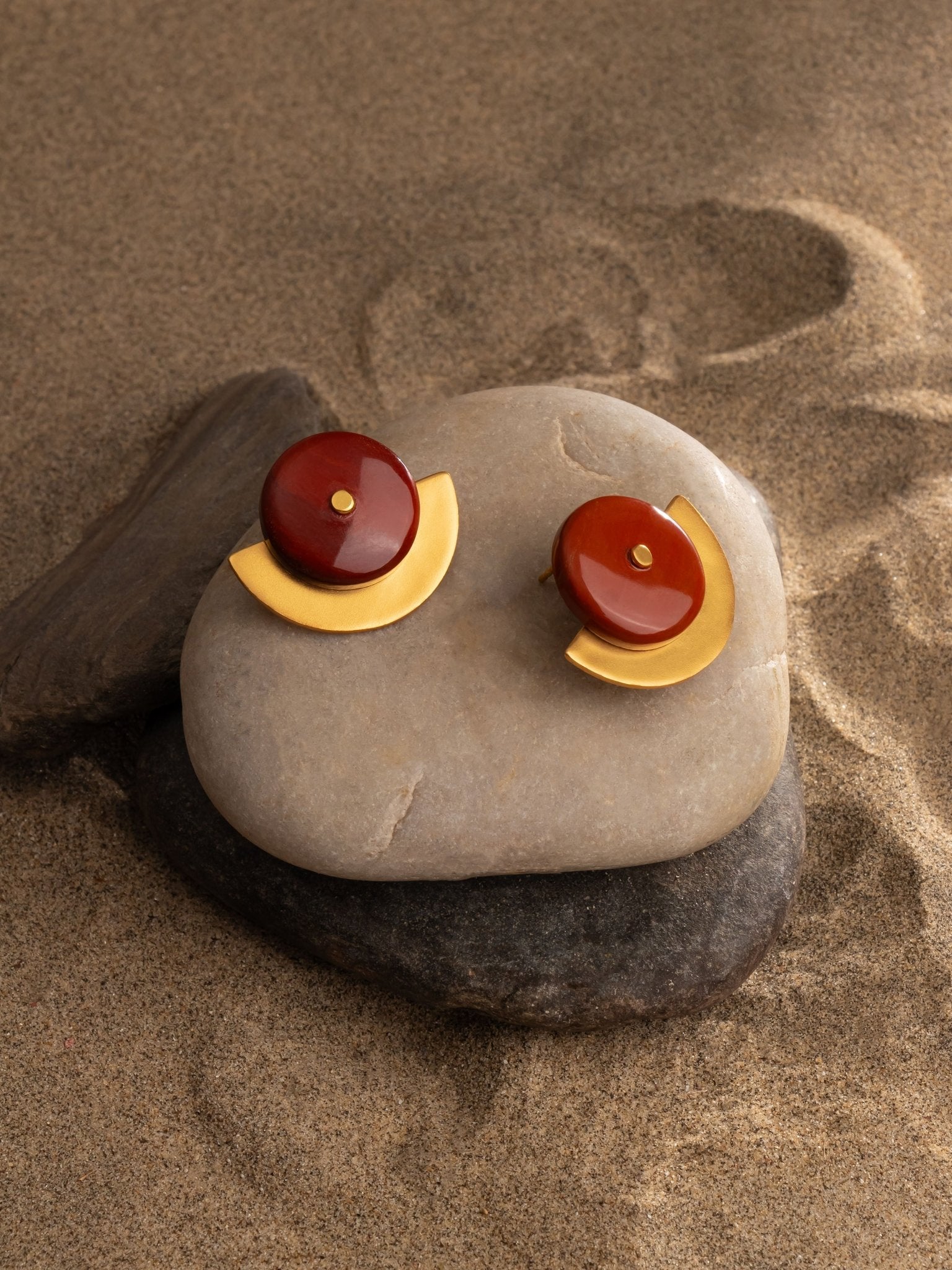 Red jasper Bindus - CiceroniEarringsRumri