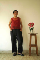 Red Organza Vest - CiceroniTopswith N.