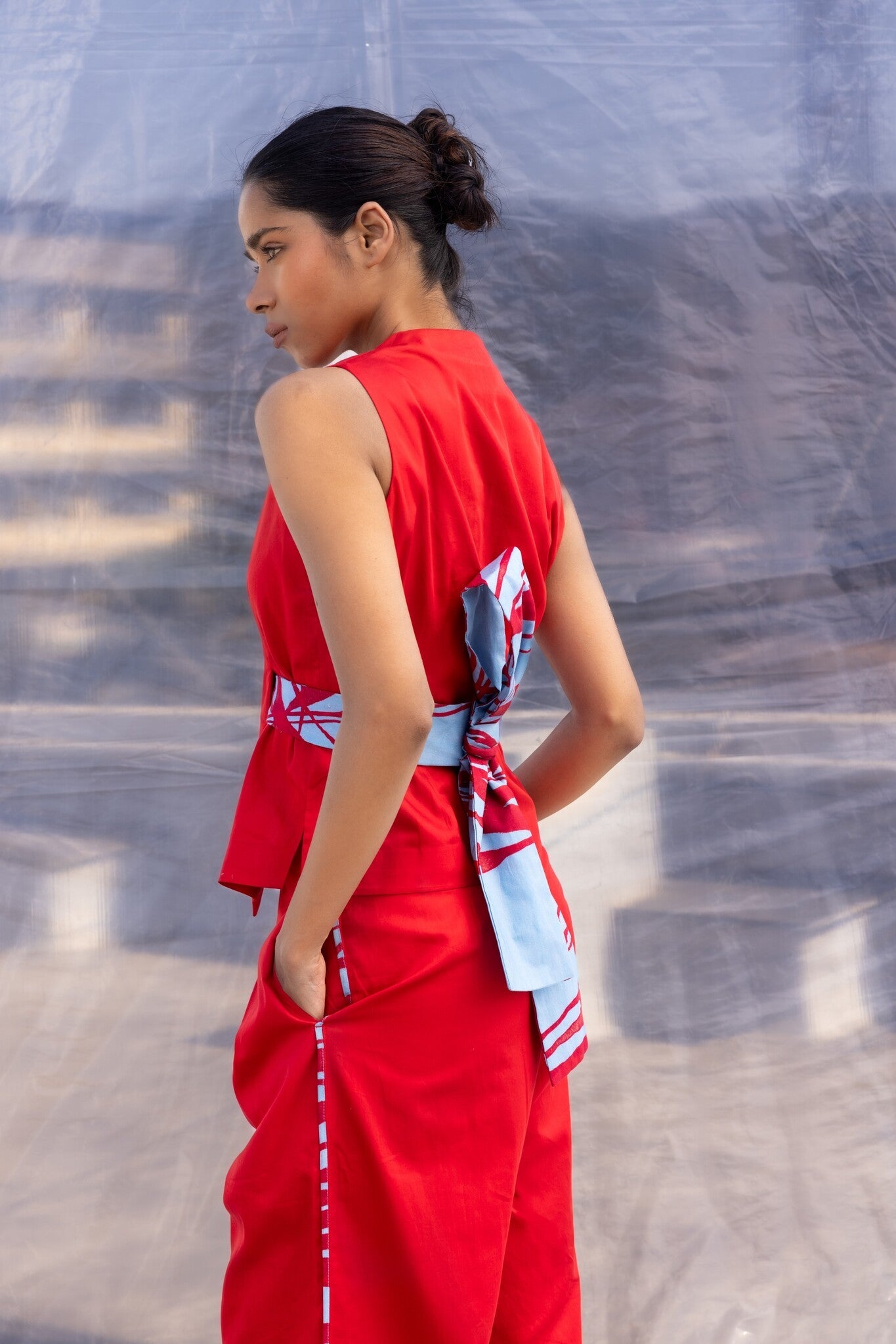 Red Waist Coat Pants Set - CiceroniCo - ord SetBENNCH