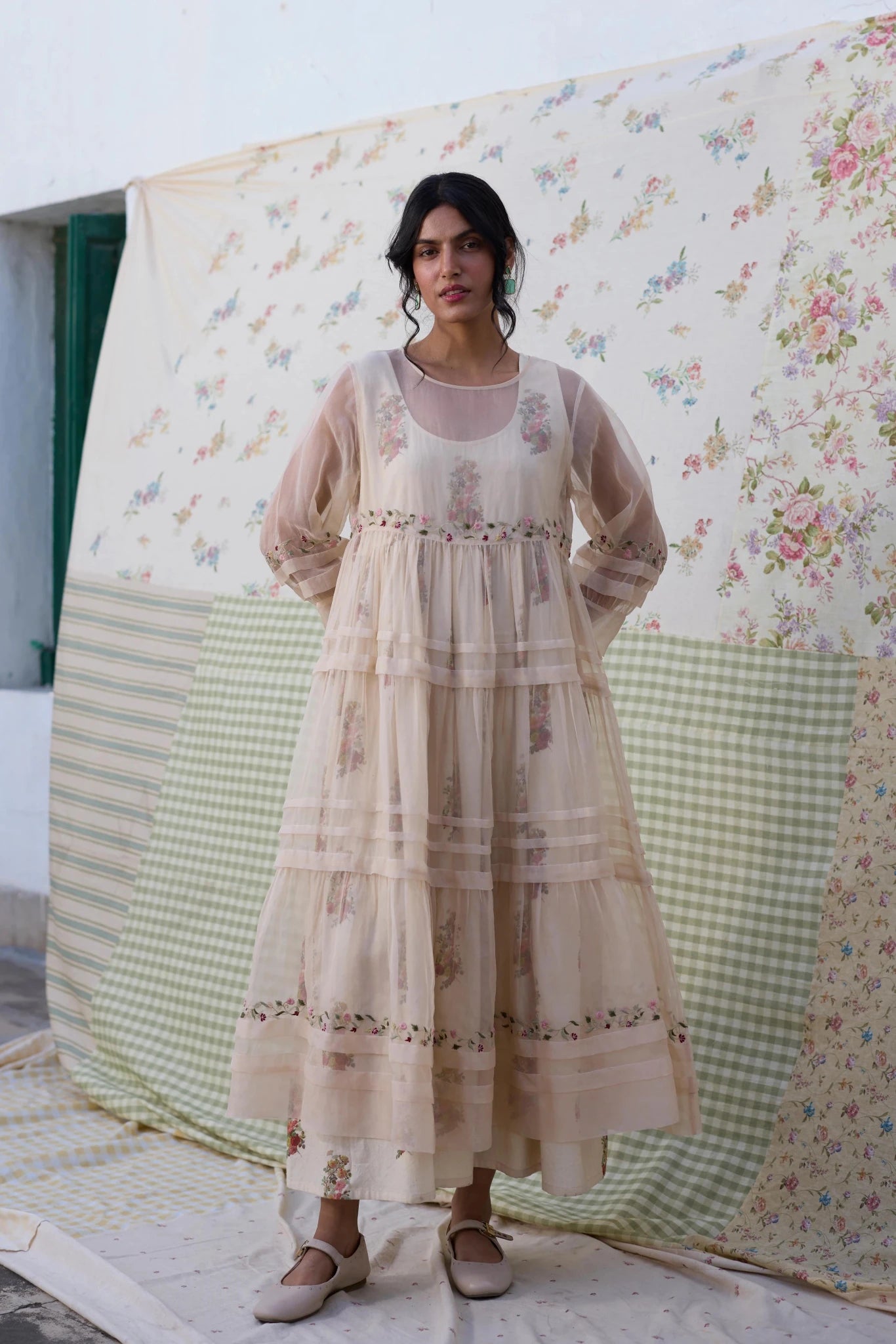 Reverie Dress - Ecru and Red - CiceroniDressesKhyati Rughani