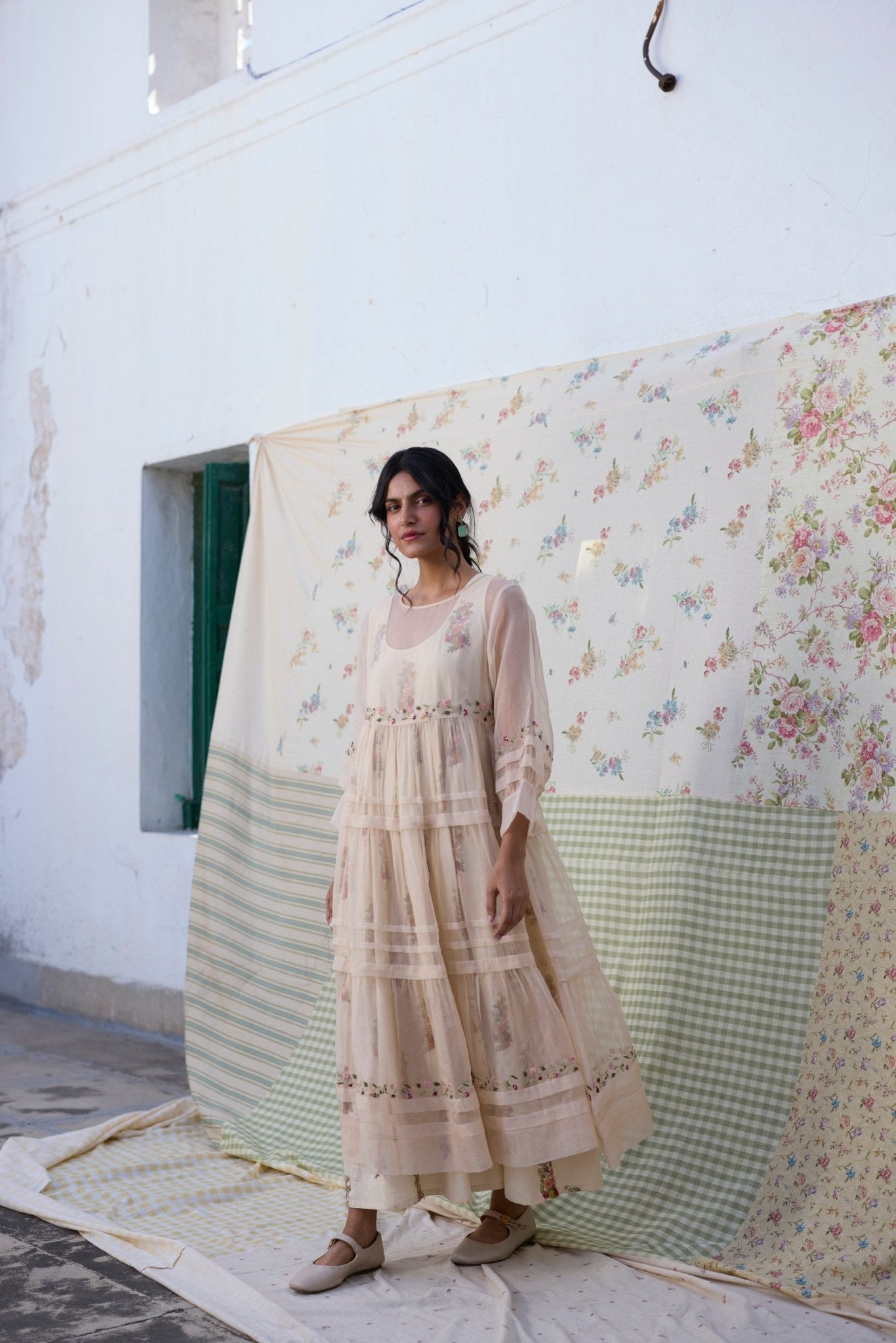 Reverie Dress - Ecru and Red - CiceroniDressesKhyati Rughani