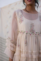 Reverie Dress - Ecru and Red - CiceroniDressesKhyati Rughani