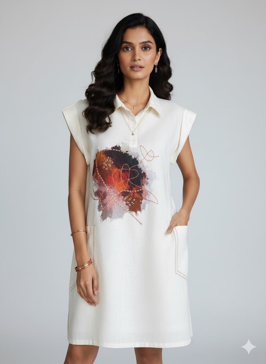 Reverie in Red Shirt Dress - CiceroniDressesArtbeats by Keerthana