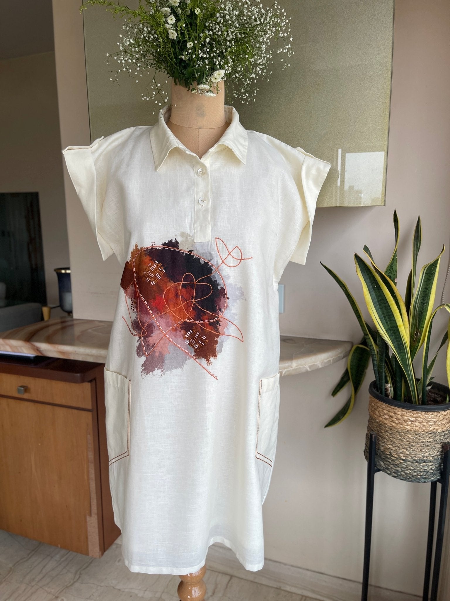 Reverie in Red Shirt Dress - CiceroniDressesArtbeats by Keerthana