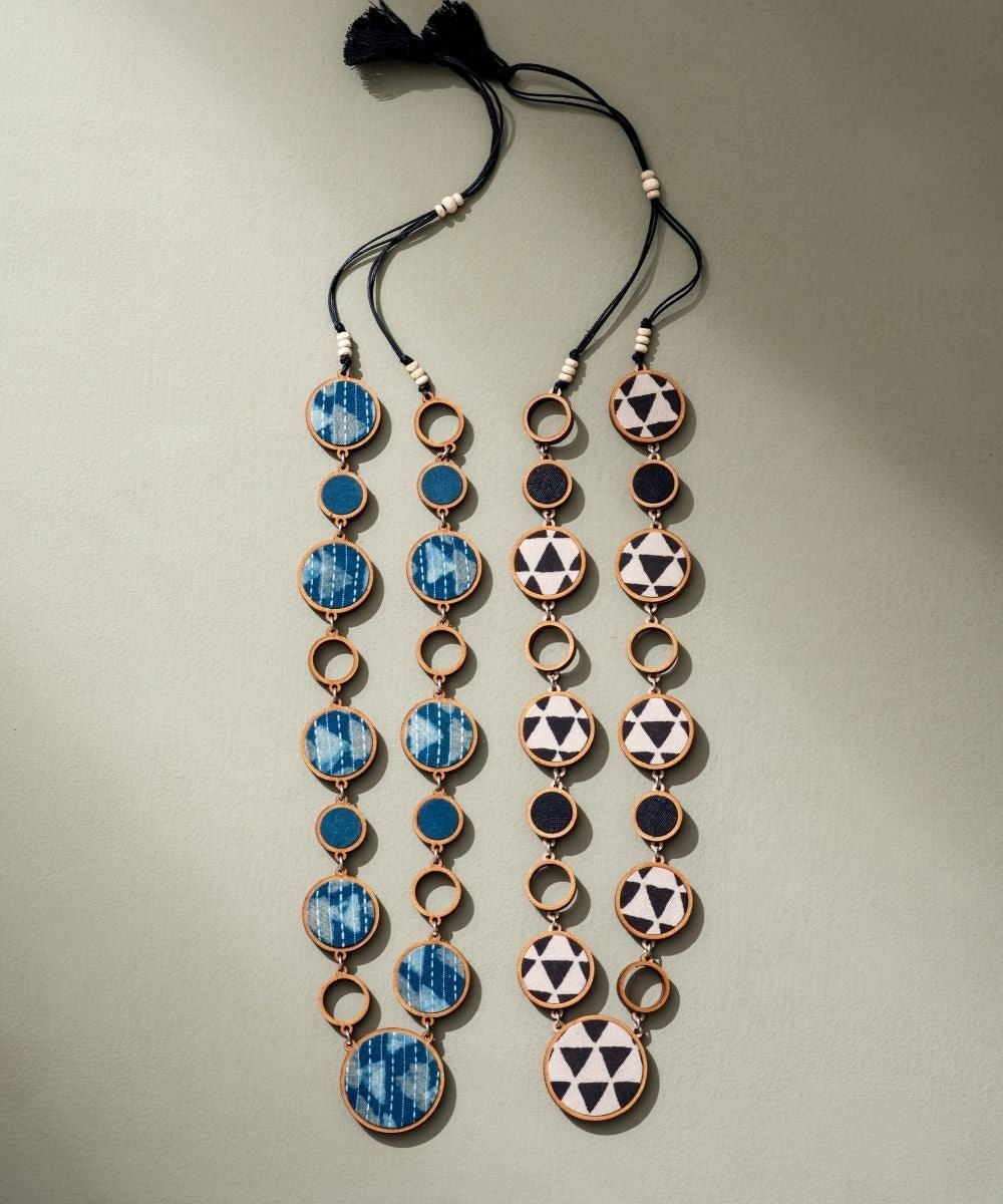Reversible 2-In-1 Blue Black Necklace - CiceroniNecklaceWhe by Abira