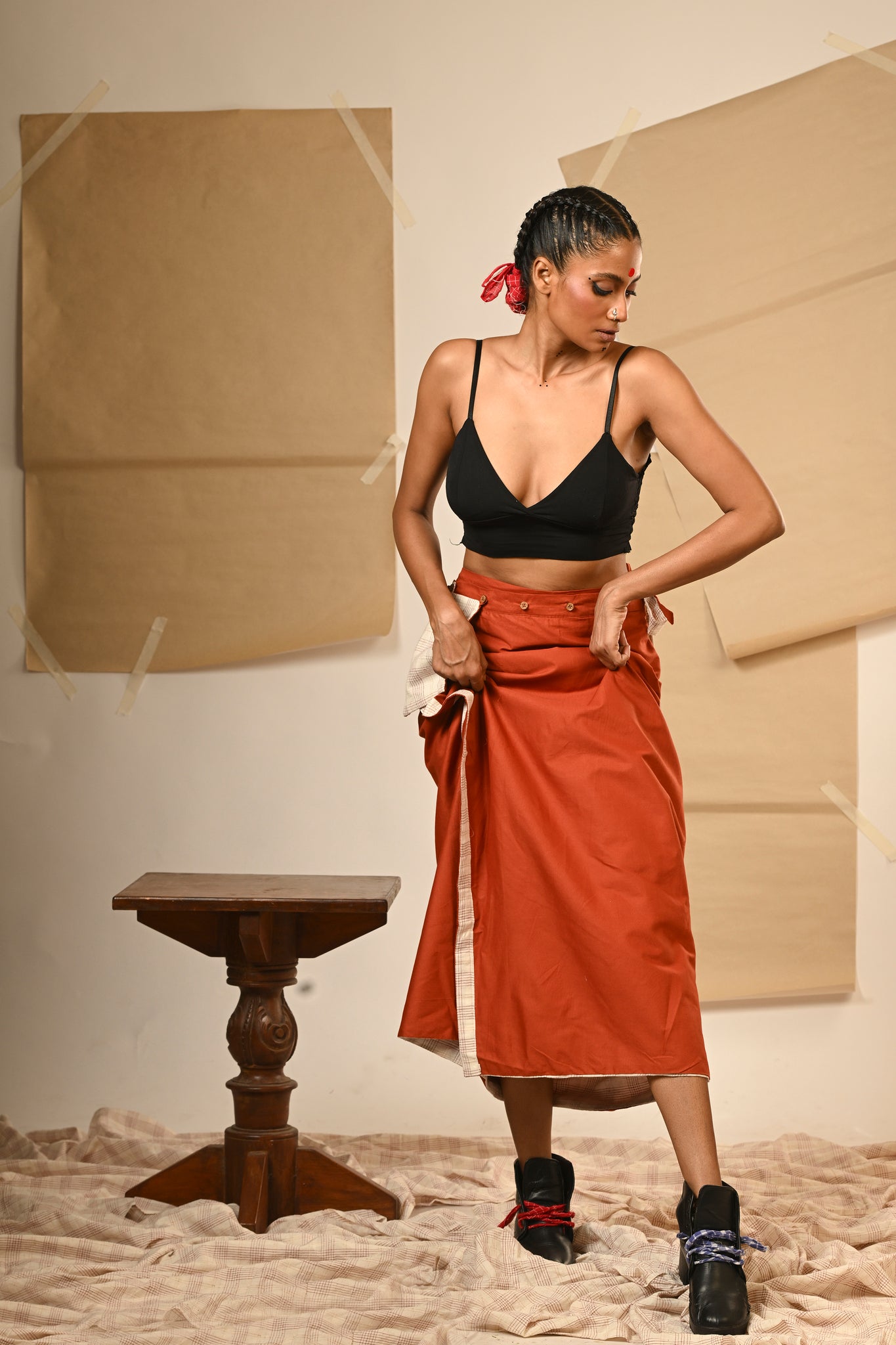 Reversible Drape Skirt - CiceroniSkirtsPrathaa