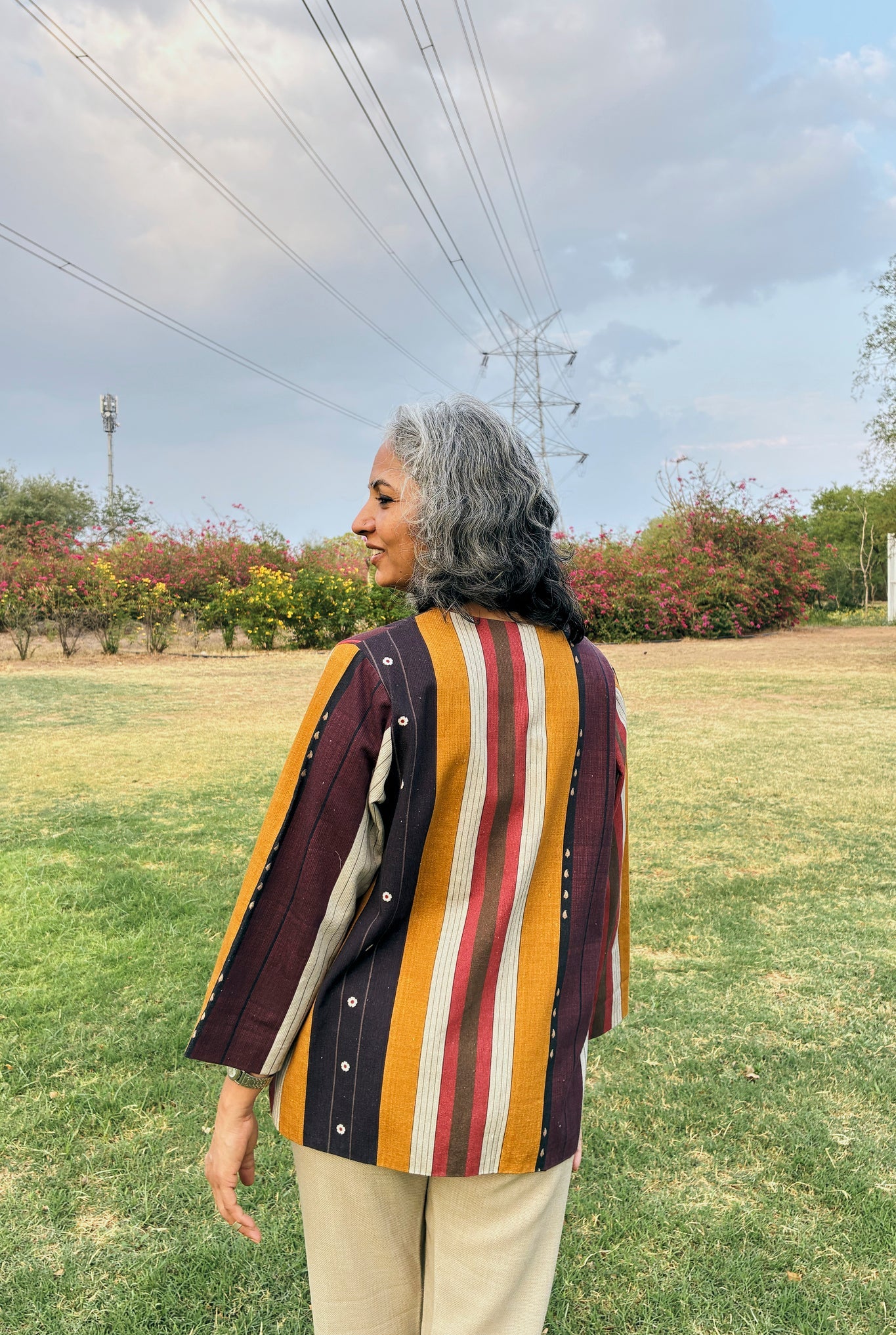 Rhea Jacket In Nadu Stripes - CiceroniJacketsNIKYTA