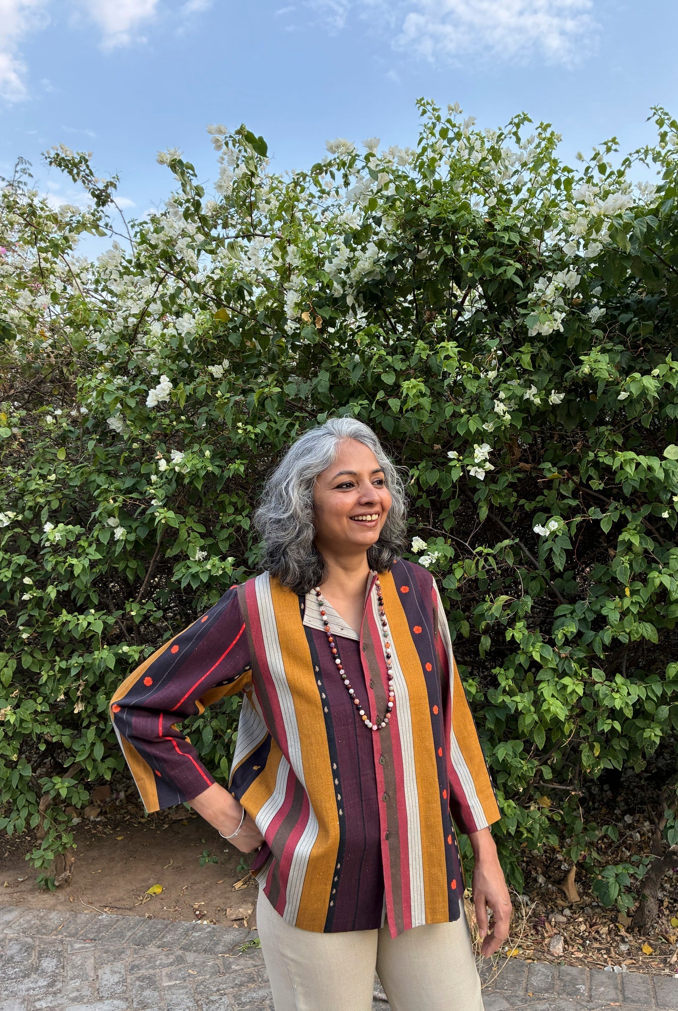 Rhea Jacket In Nadu Stripes - CiceroniJacketsNIKYTA