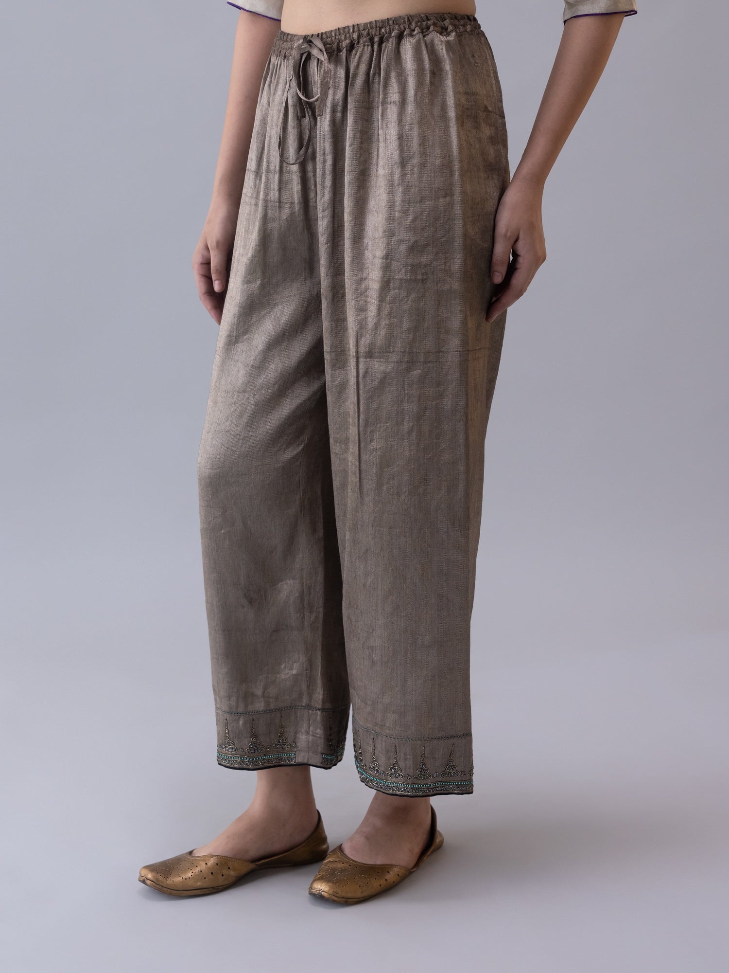 Rinpoche Metallic Pyjama - CiceroniWomen PantsShades of India