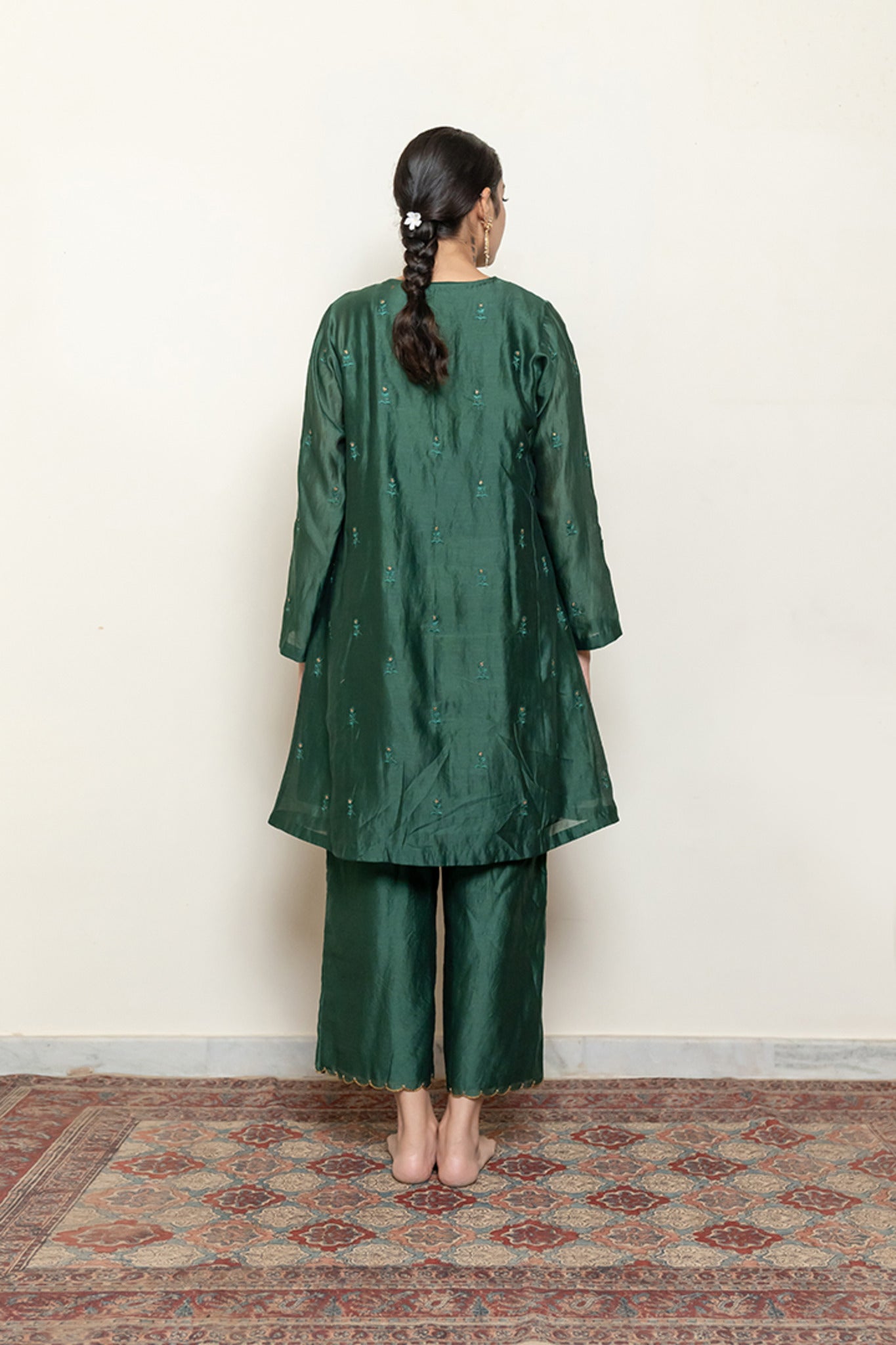 Roohi Kalidaar Kurta Set - Emerald Green - CiceroniKurta Set, Festive wearNirjara