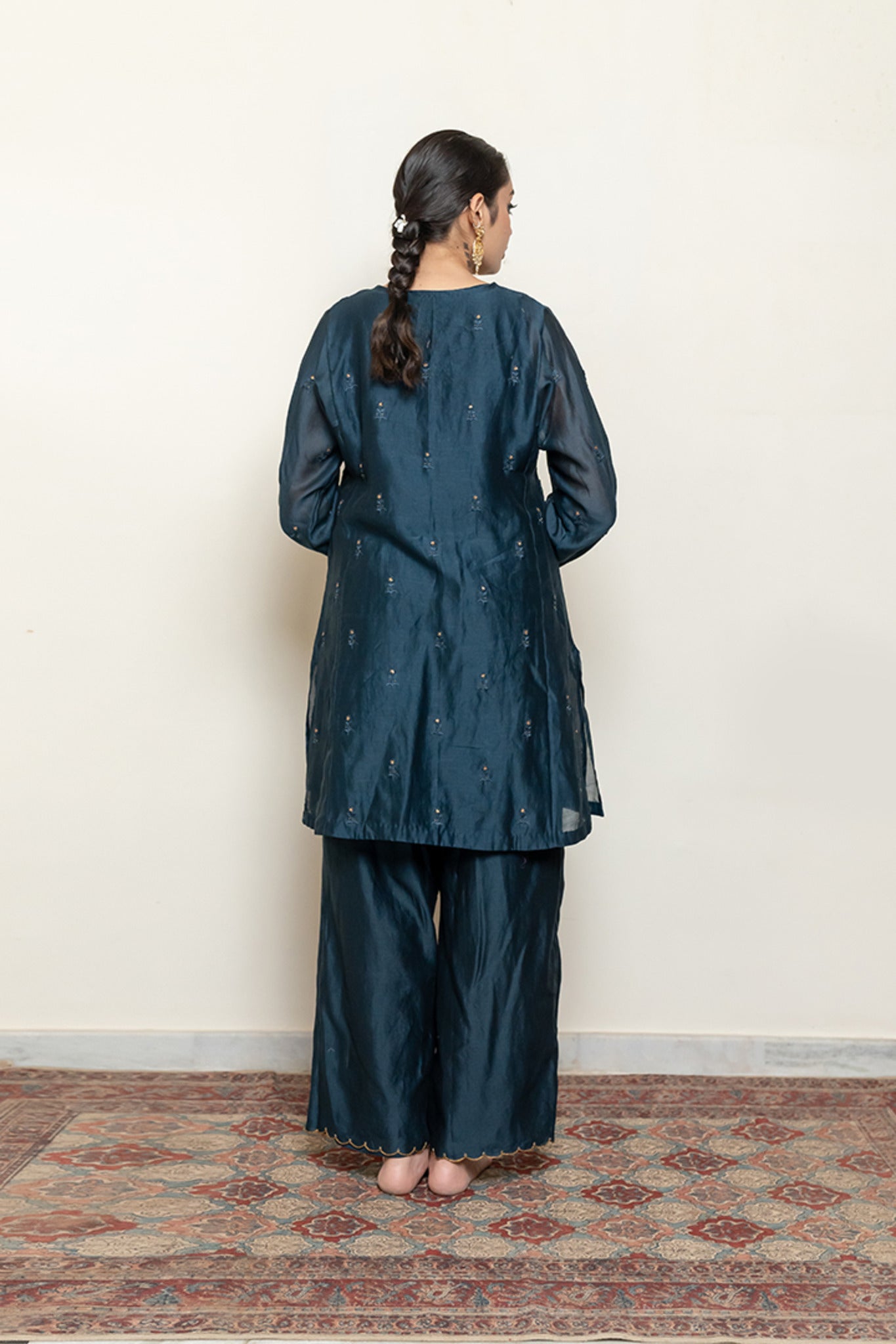 Roohi Kalidaar Kurta Set - Teal - CiceroniKurta Set, Festive wearNirjara