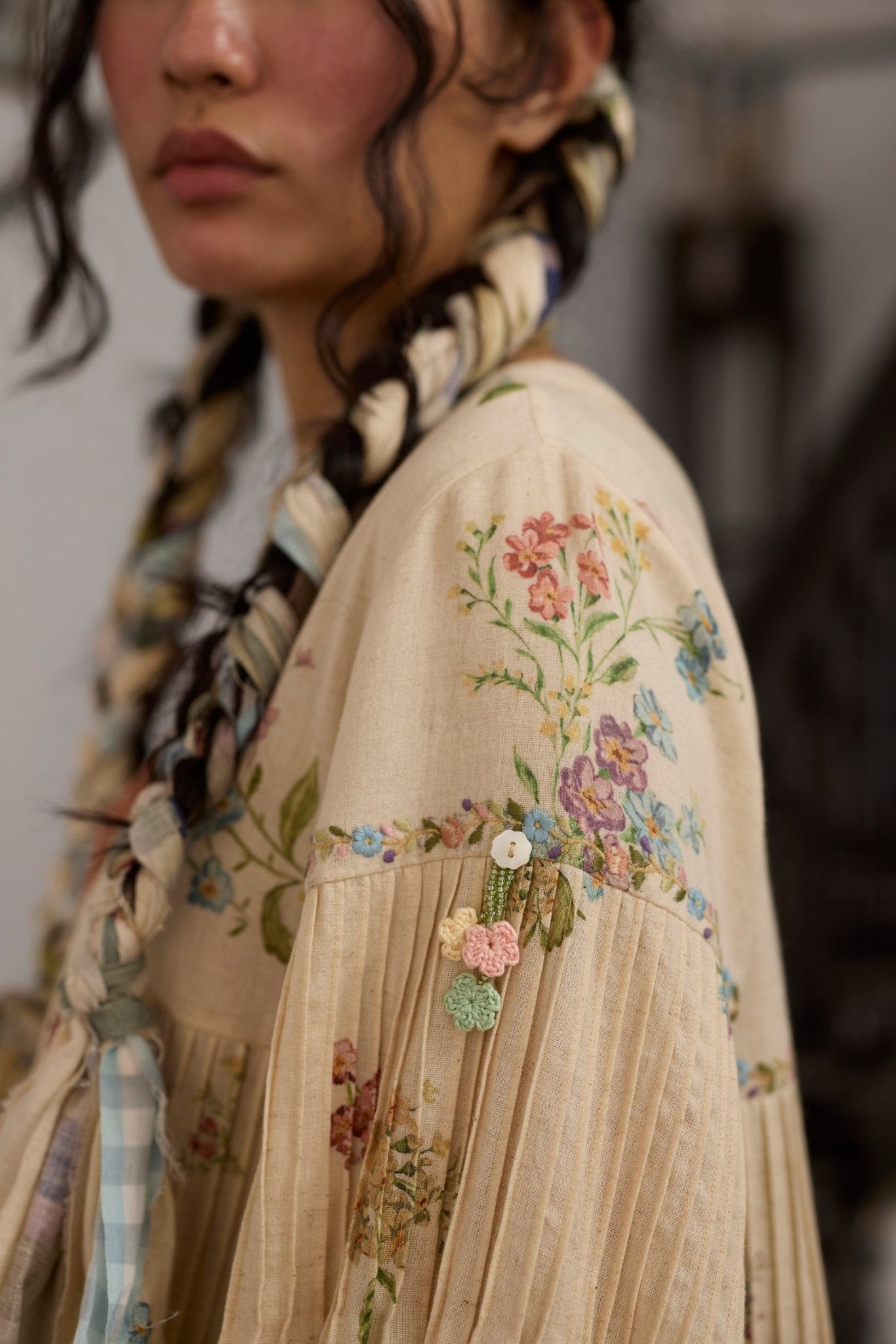 Rosaline Tunic - Ecru and Pink - CiceroniKurta, Everyday WearKhyati Rughani