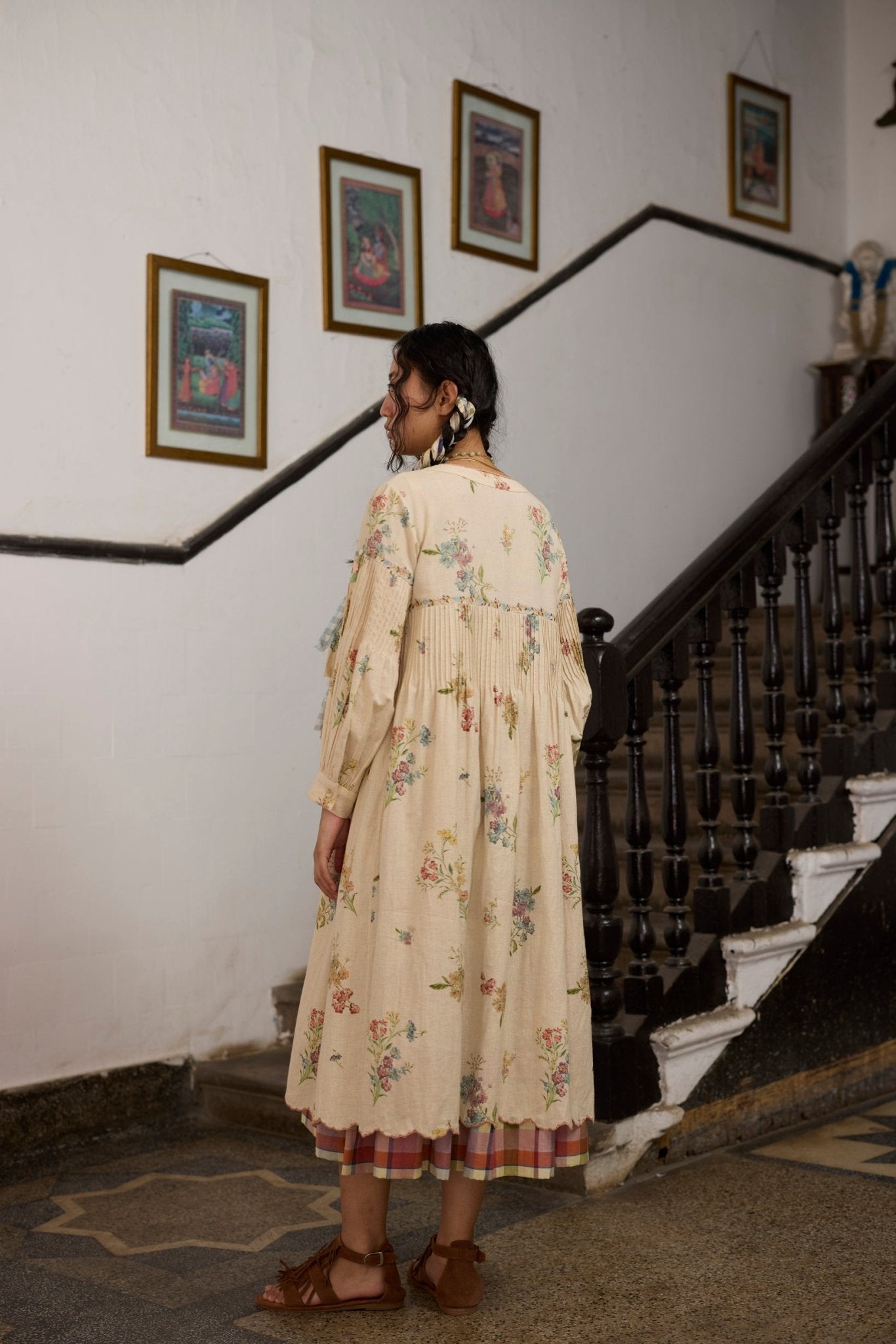 Rosaline Tunic - Ecru and Pink - CiceroniKurta, Everyday WearKhyati Rughani